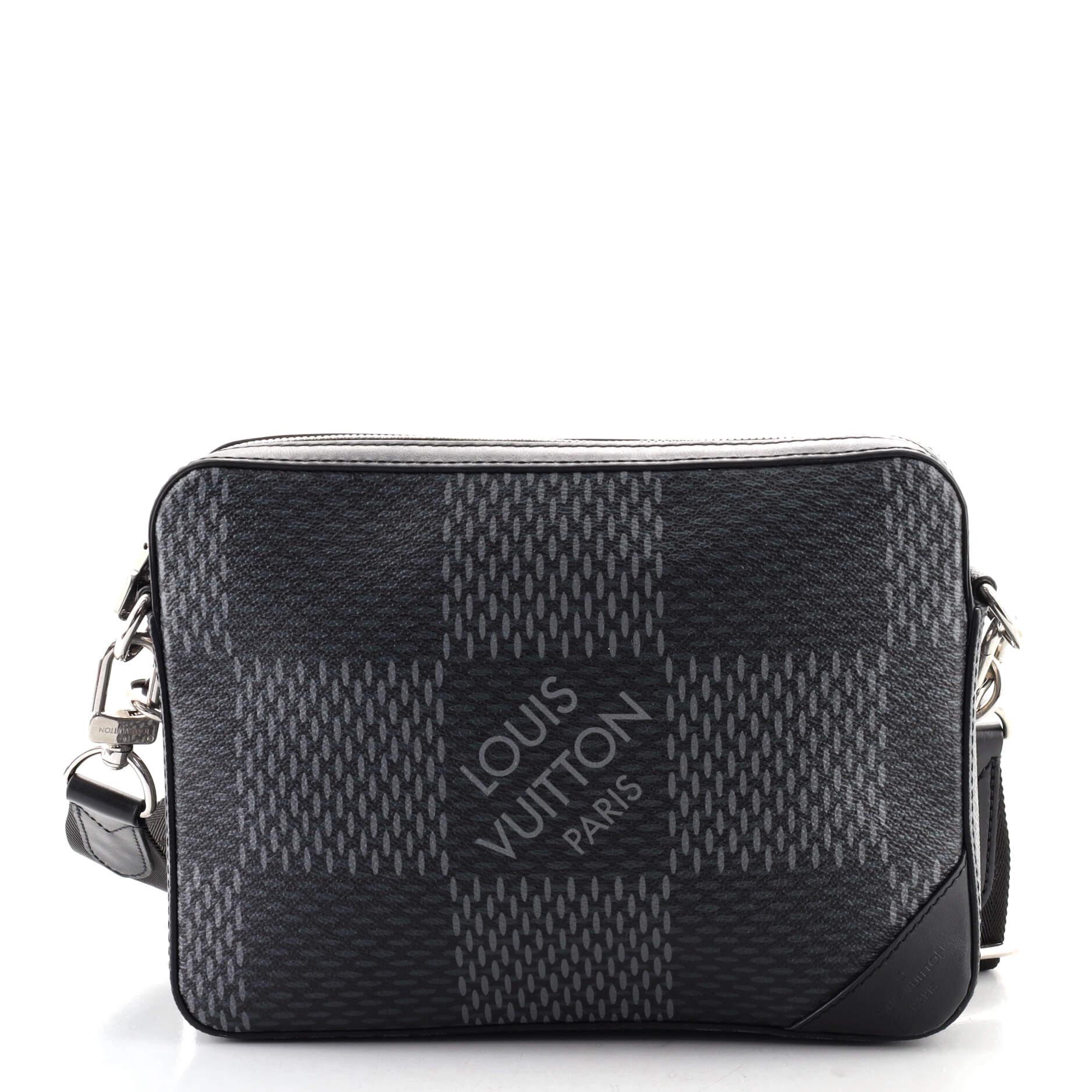 Black Louis Vuitton Trio Messenger Bag Limited Edition Damier Graphite 3D