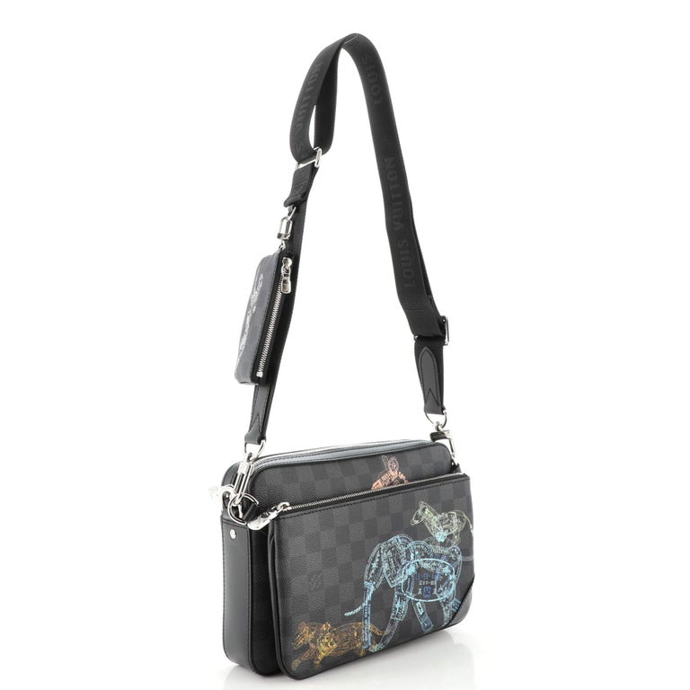 Louis Vuitton Sac Plat Cross Bag Limited Edition Wild Animals Damier  Graphite Black 214930318