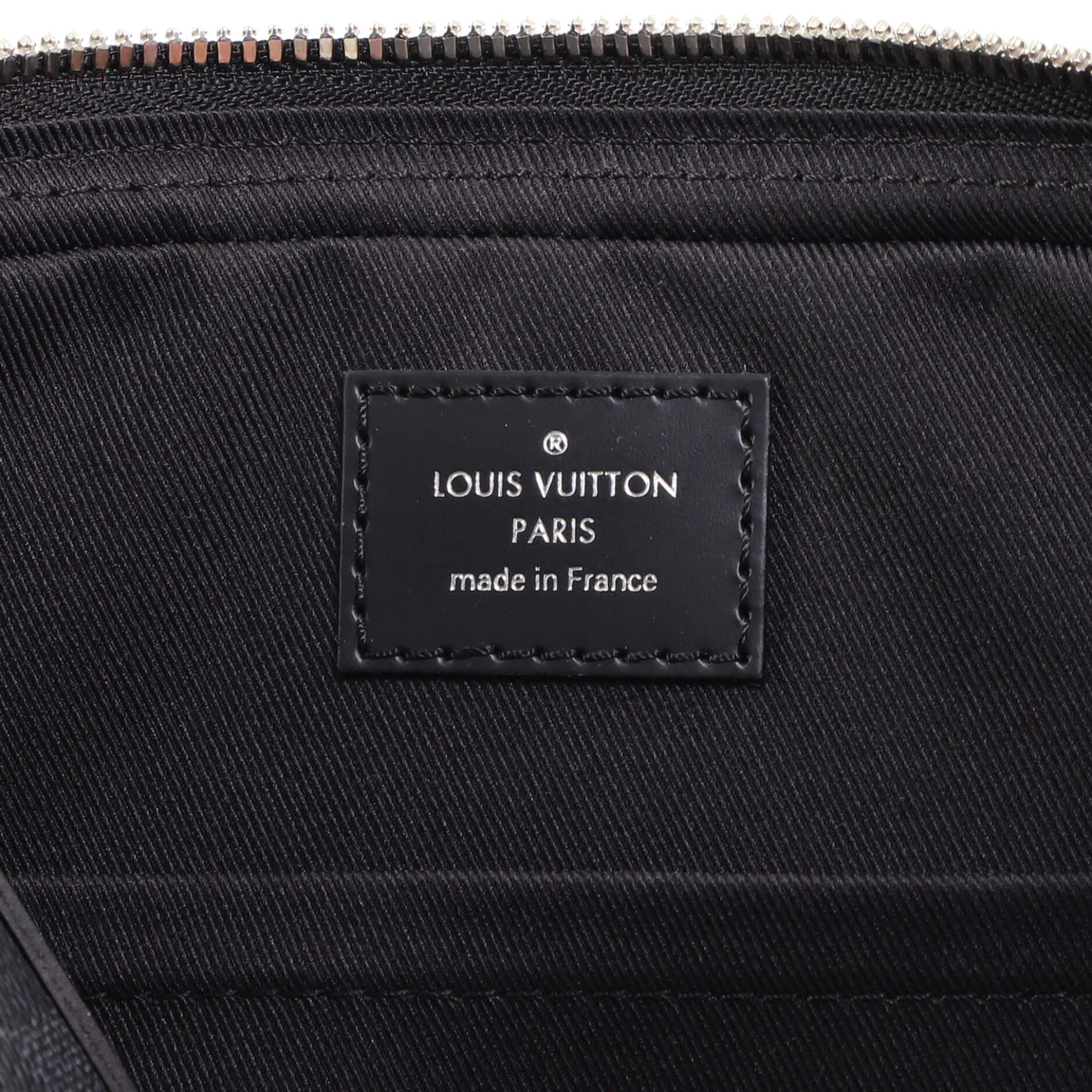 Noir Sac messager Louis Vuitton Trio en damier graphite à motif animaux sauvages en édition limitée