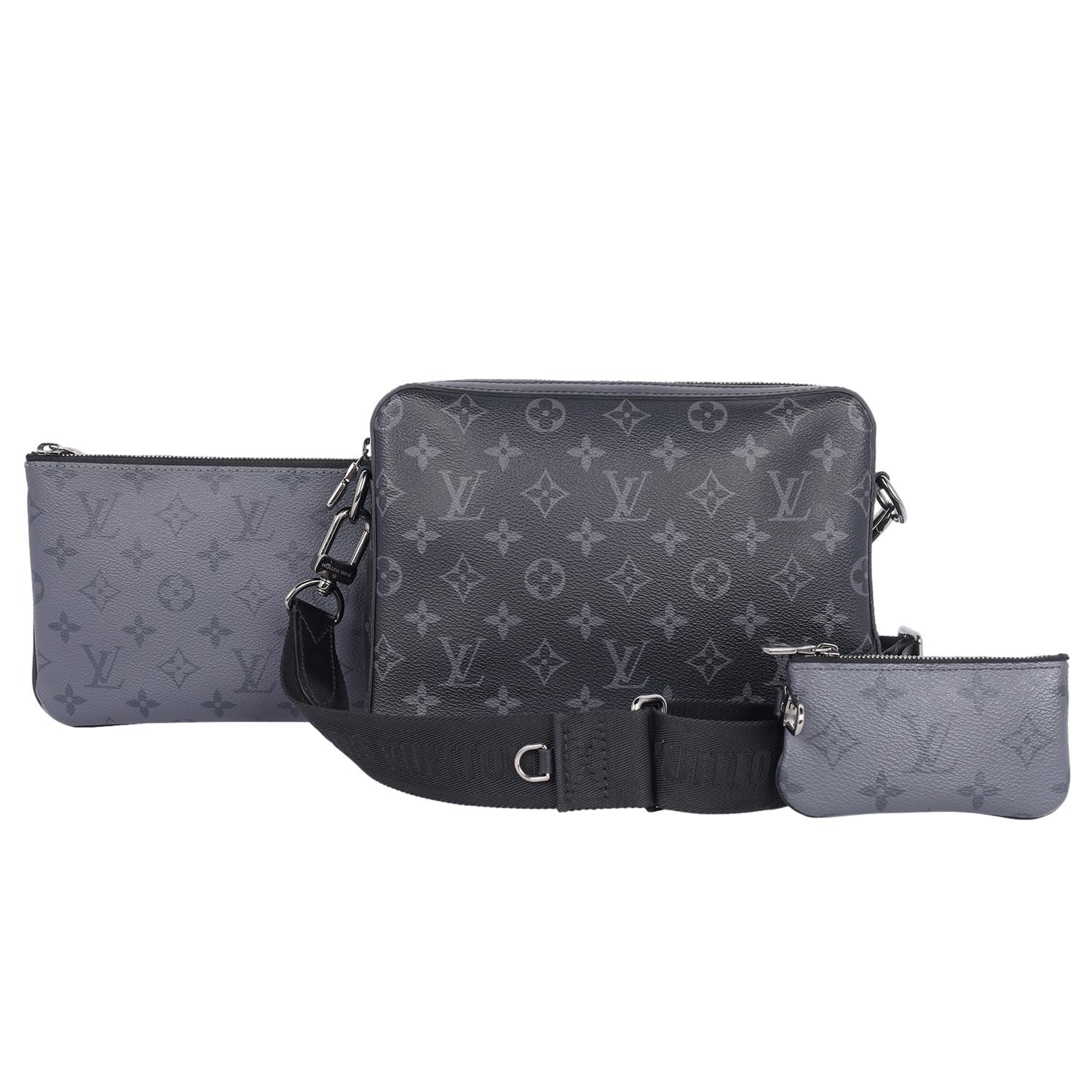 Women's or Men's Louis Vuitton Trio Messenger Eclipse Crossbody Bag Black Gray