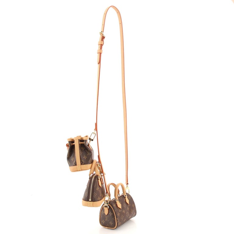 Louis Vuitton Trio Mini Icones Speedy Brown Monogram Logo Crossbody  Shoulder Bag