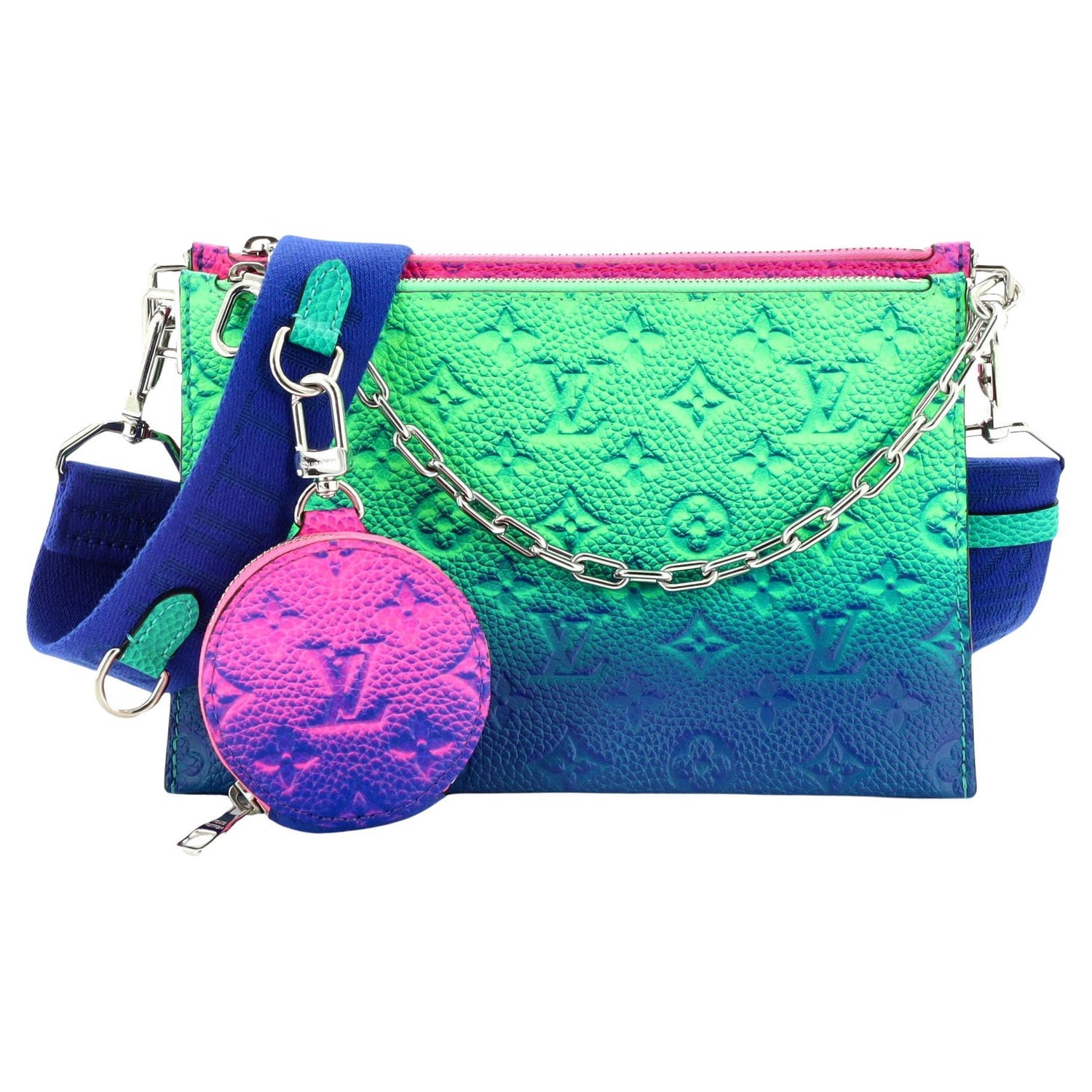 Louis Vuitton Trio Pouch Taurillon Illusion Blue/Pink in Leather - US