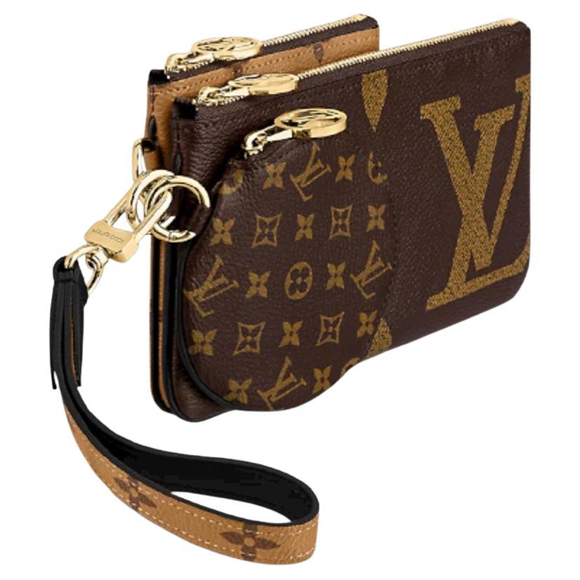 The Trio Pouch is an ingenious design combining three different pouches in three variations of Louis Vuitton's iconic Monogram canvas. Ideal for essentials, the pouches can be used together or separately and carried in the hand by the wristlet or