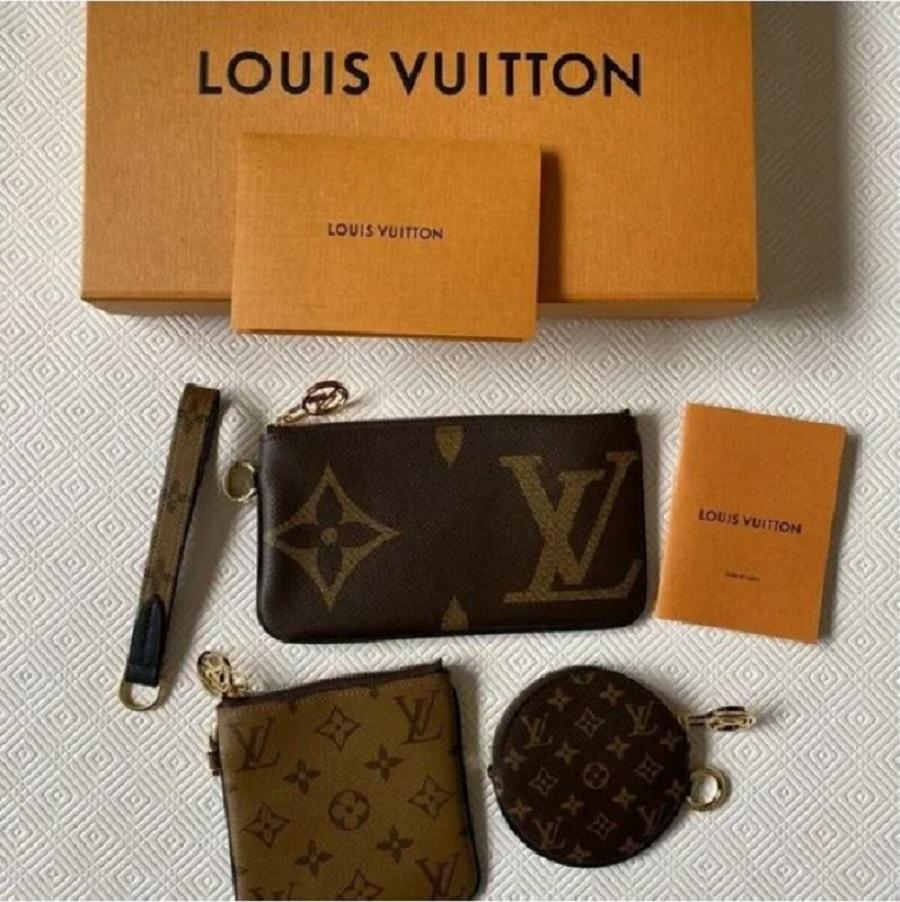 Louis Vuitton Trio Pouch Monogram Reverse and Monogram Mini coated canvas 5