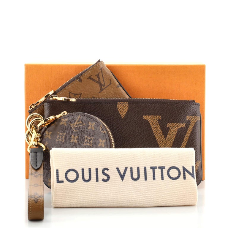 .com: Louis Vuitton Trio Pouch Monogram Giant Reverse Mini