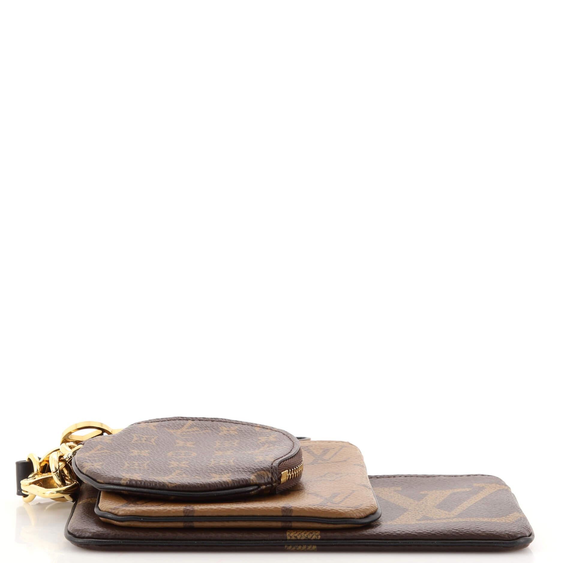 Black Louis Vuitton Trio Pouch Set Reverse Monogram Giant