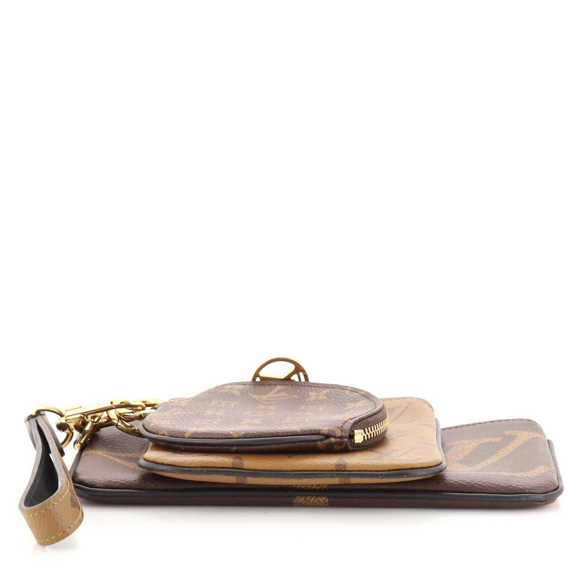 Brown Louis Vuitton Trio Pouch Set Reverse Monogram Giant