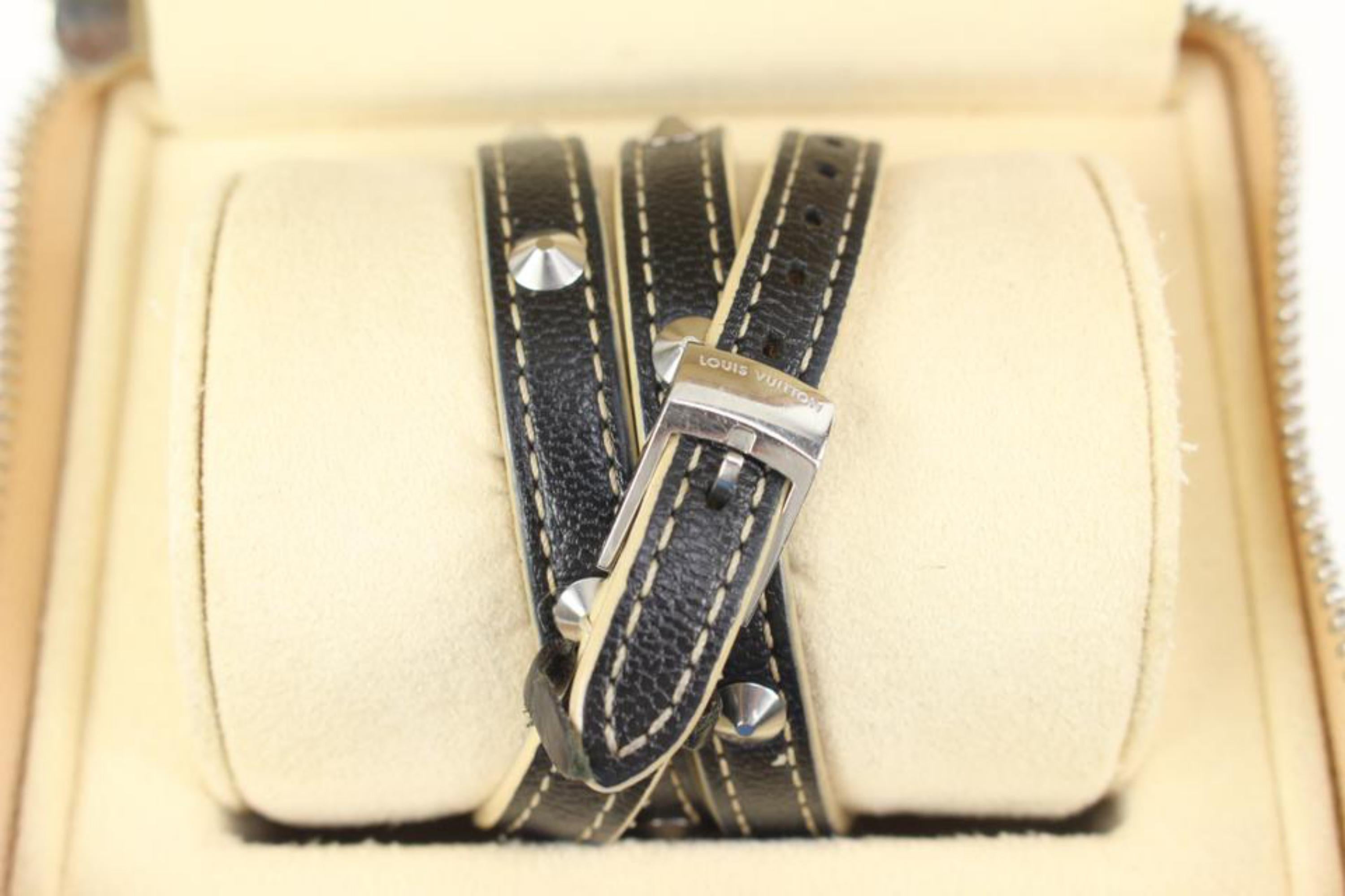 Louis Vuitton Triple Coiled Q1212 Tambour Watch 28mm Quartz 25lv37s For Sale 2