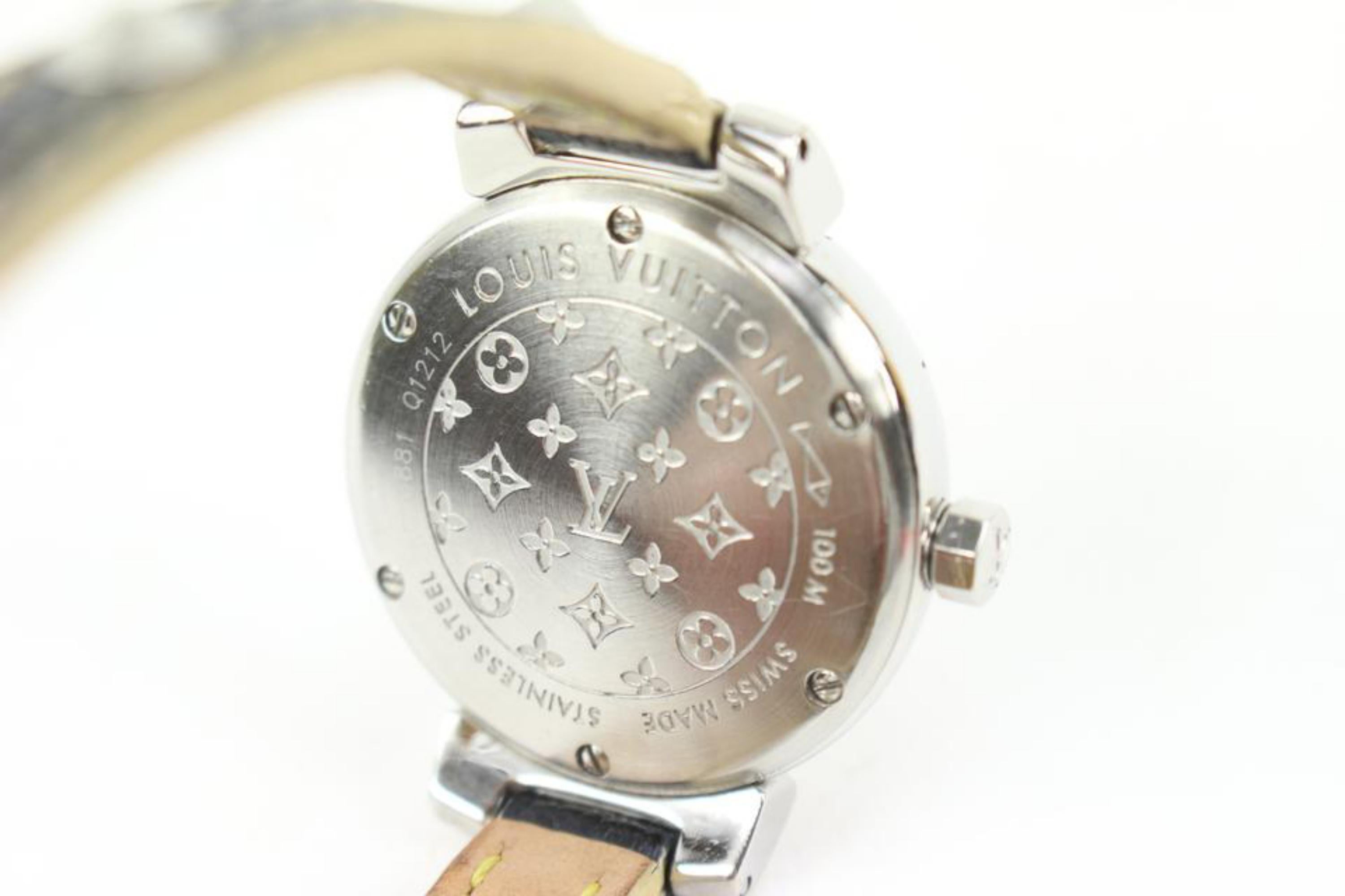 Louis Vuitton Triple Coiled Q1212 Tambour Watch 28mm Quartz 25lv37s
Date Code/Serial Number: RC6881 01212
Measurements: Length:  21.5