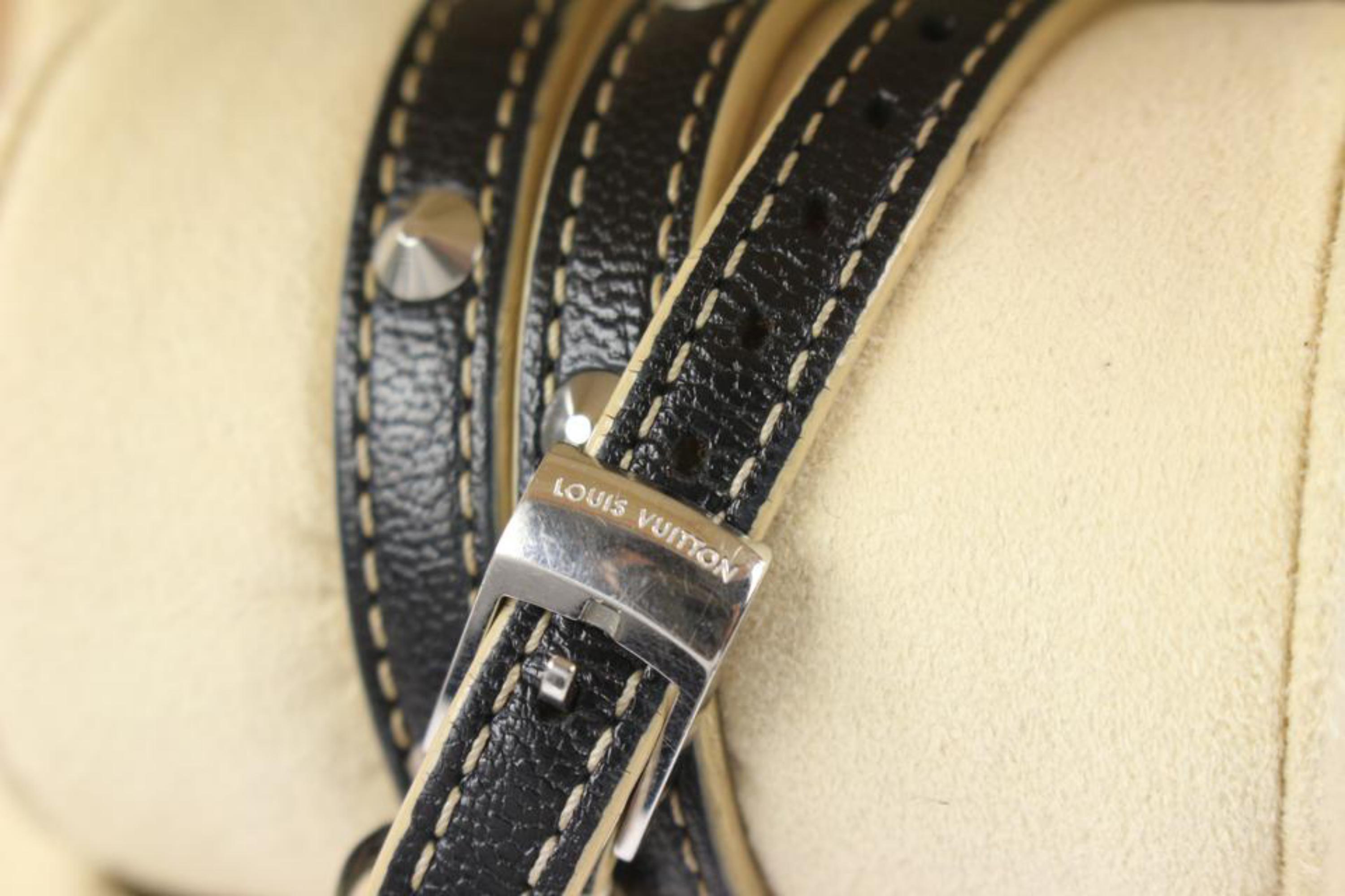 Gray Louis Vuitton Triple Coiled Q1212 Tambour Watch 28mm Quartz 25lv37s For Sale