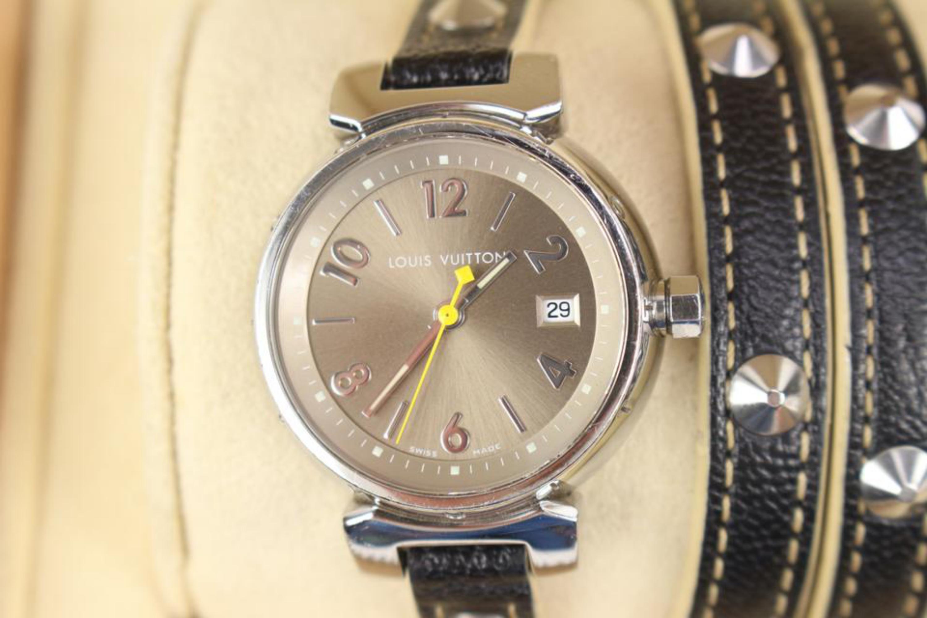 Louis Vuitton Tambour-Uhr, dreifach ummantelt, Q1212, 28 mm Quarz 25lv37s im Angebot 3