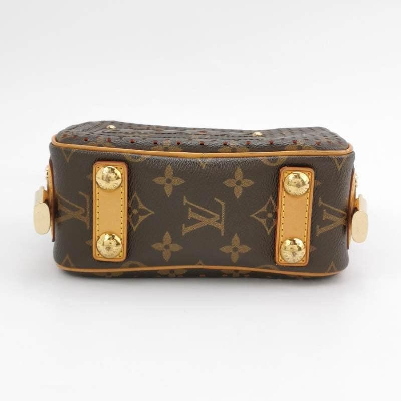 Black Louis Vuitton Trocadero Monogram Perforation Camera Bag Brown MM95175 For Sale
