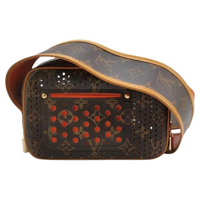 Louis Vuitton Trocadero Monogram Perforation Camera Bag Brown MM95175 For Sale