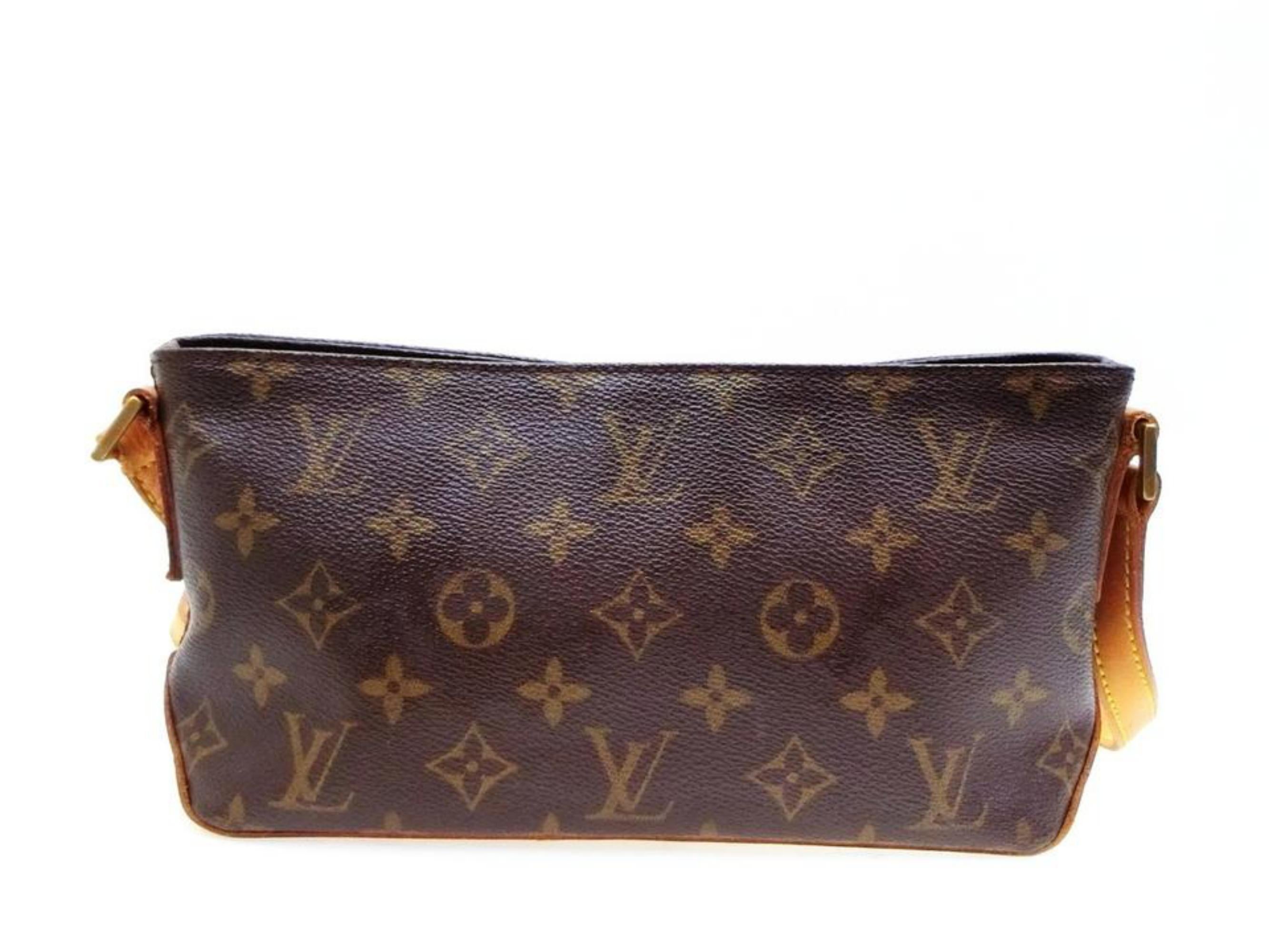 Women's Louis Vuitton Trotteur Monogram 233734 Brown Coated Canvas Cross Body Bag For Sale