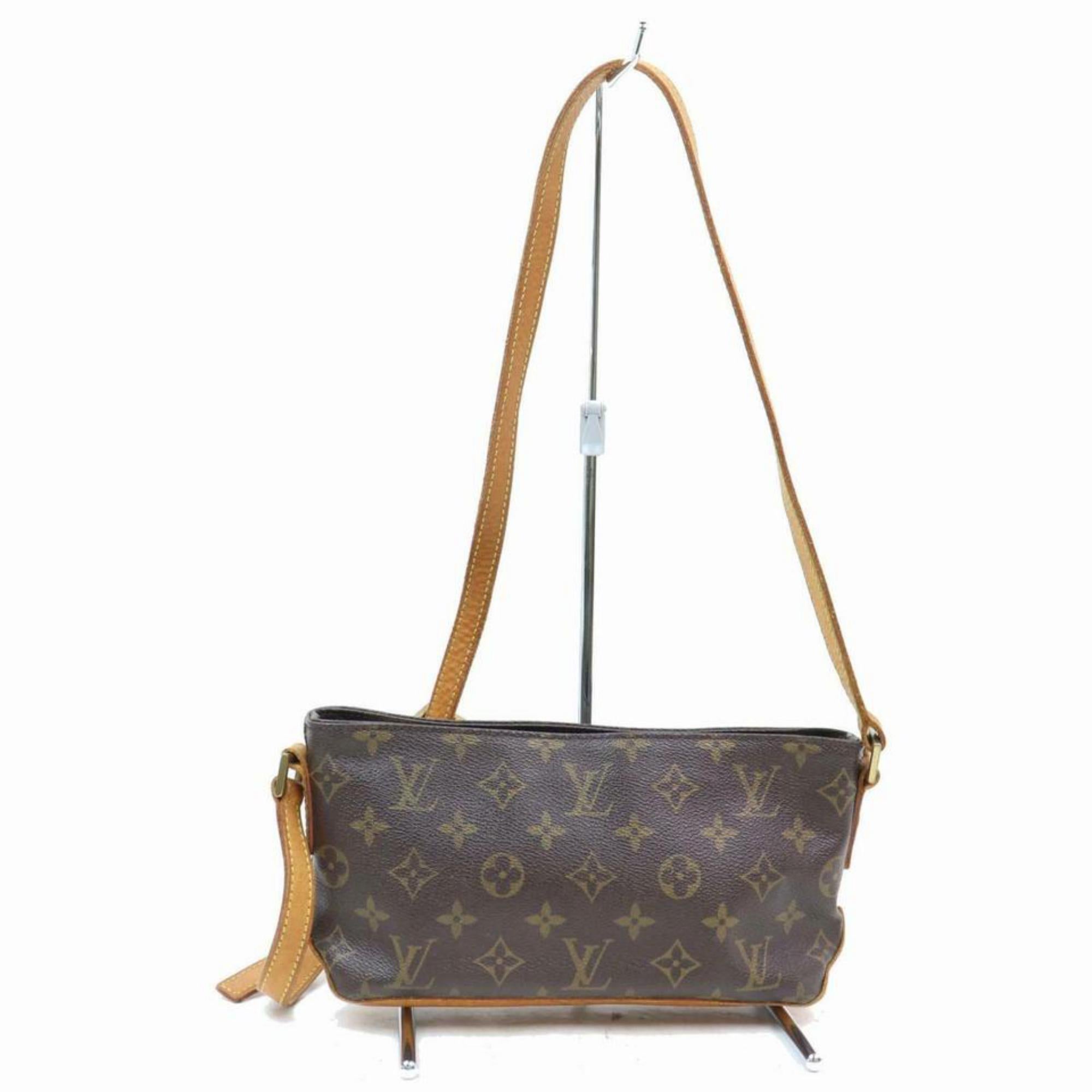 Women's Louis Vuitton Trotteur Monogram 870350 Brown Coated Canvas Cross Body Bag For Sale