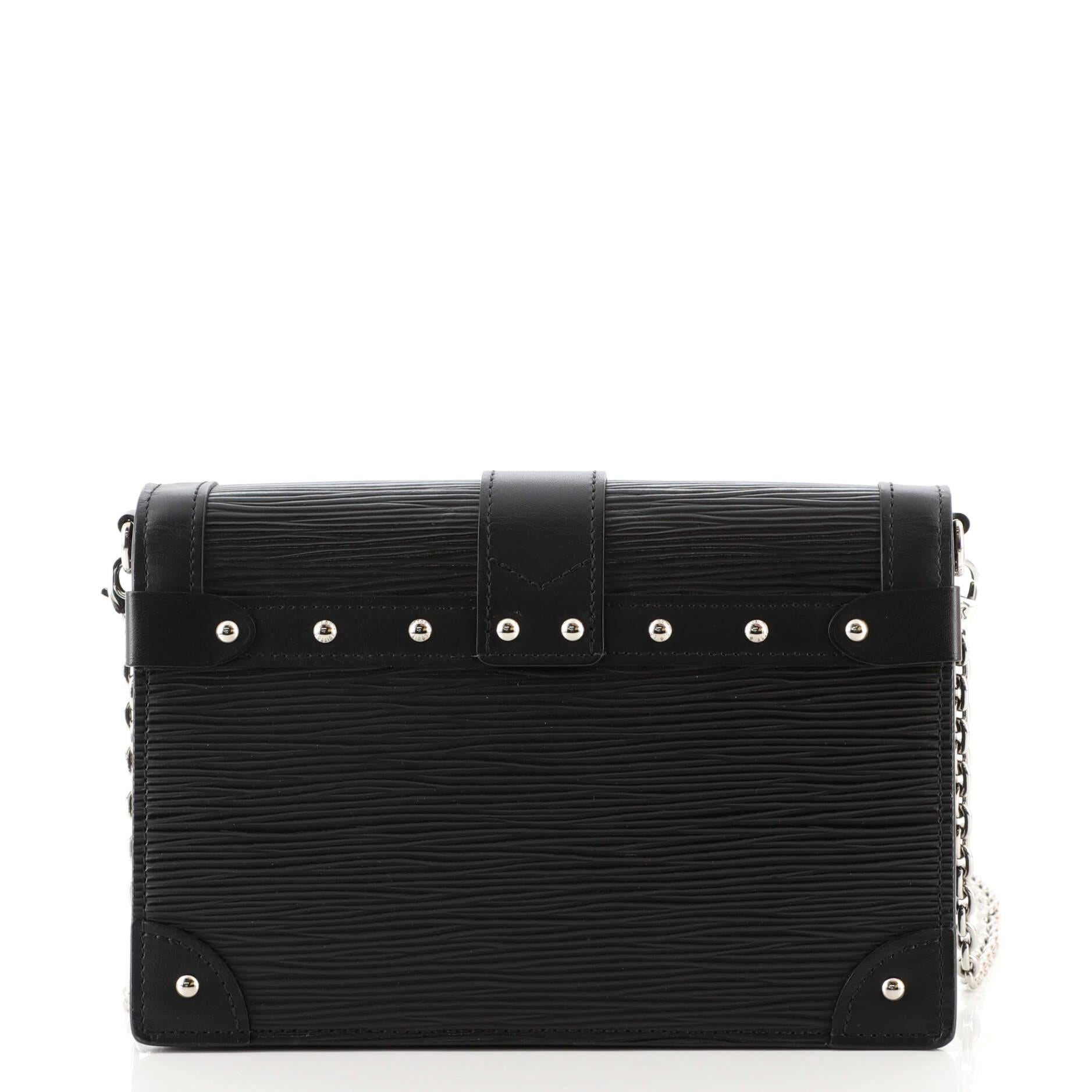 Black Louis Vuitton Trunk Chain Wallet Epi Leather