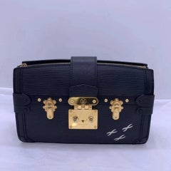 Louis Vuitton Trunk Clutch Black Epi Leather Chain Bag M53052