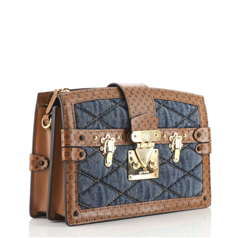 Louis Vuitton Trunk Clutch Malletage Denim with Monogram Leather at 1stDibs