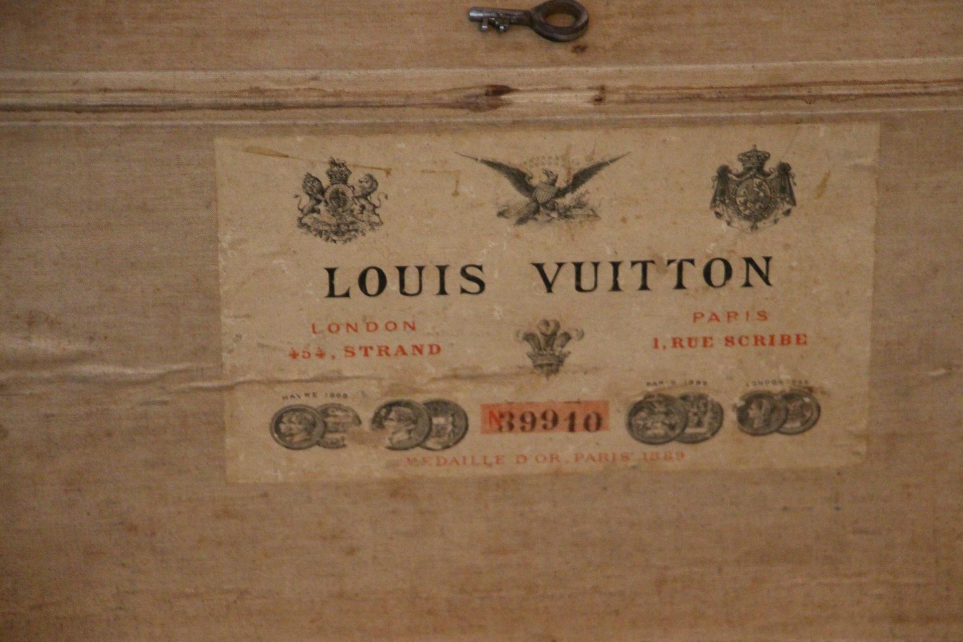Late 19th Century Louis Vuitton Trunk in Checkered Pattern, Damier Louis Vuitton Steamer Trunk