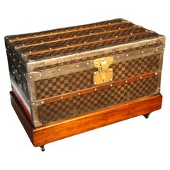 Antique Louis Vuitton Trunk in Checkered Pattern, Damier Louis Vuitton Steamer Trunk