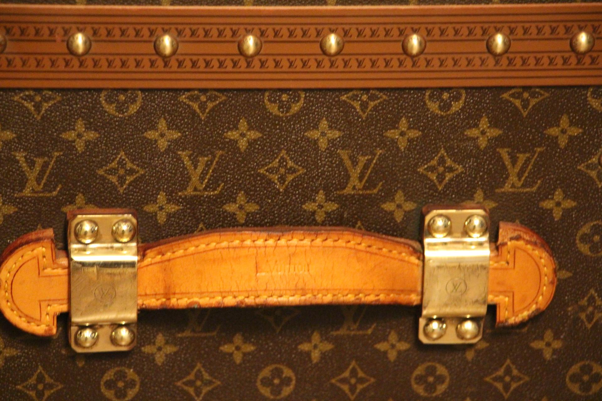 Brass Louis Vuitton Trunk in Monogram Canvas, Louis Vuitton Steamer Trunk