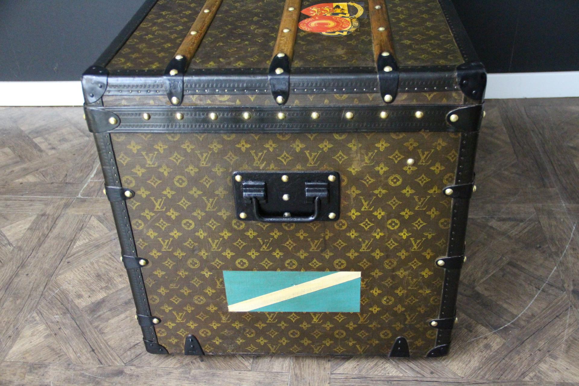 Louis Vuitton-Truhe in Monogramm Segeltuch, Vuitton-Dampfer-Truhe 110 cm im Angebot 5