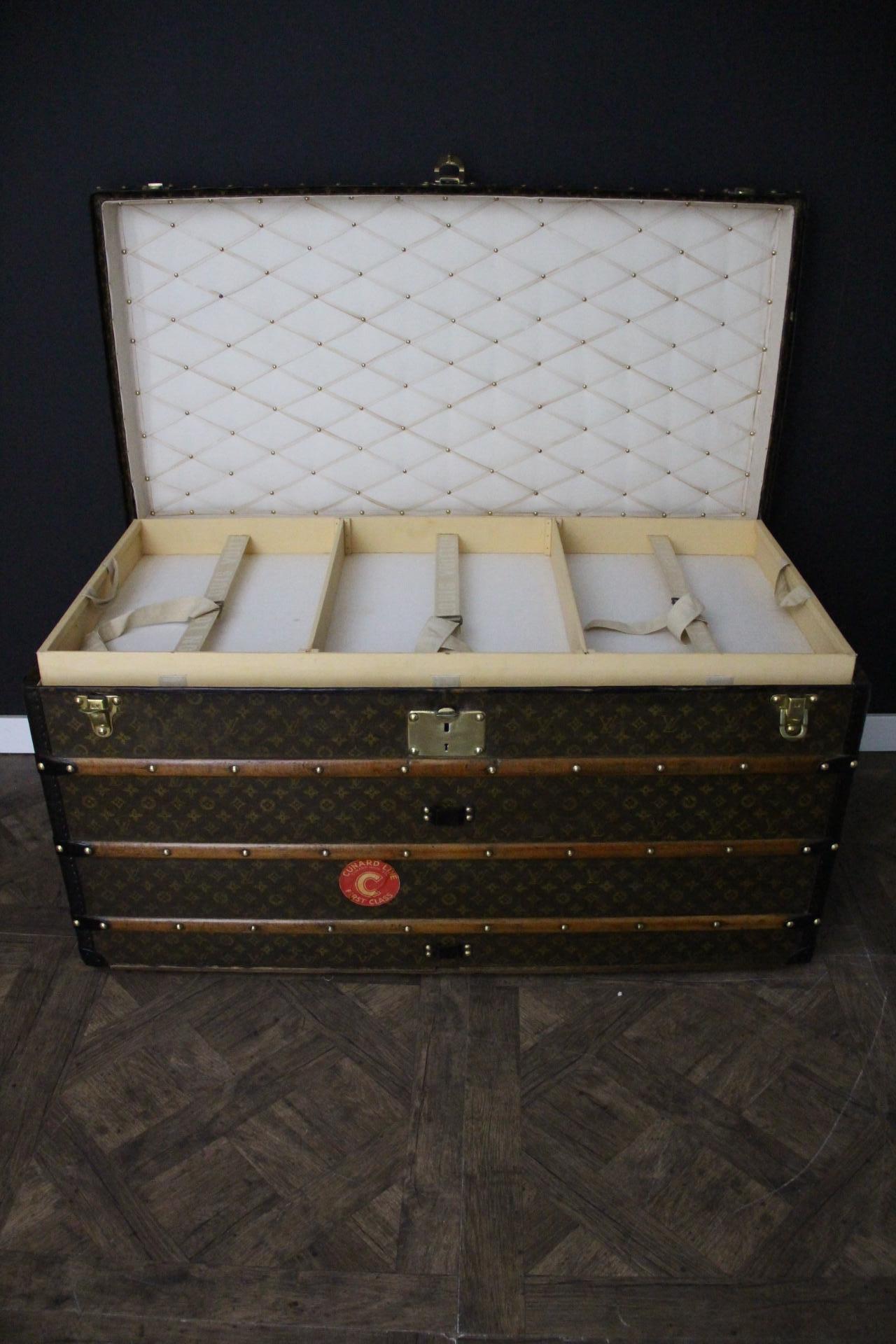 Louis Vuitton-Truhe in Monogramm Segeltuch, Vuitton-Dampfer-Truhe 110 cm im Angebot 7