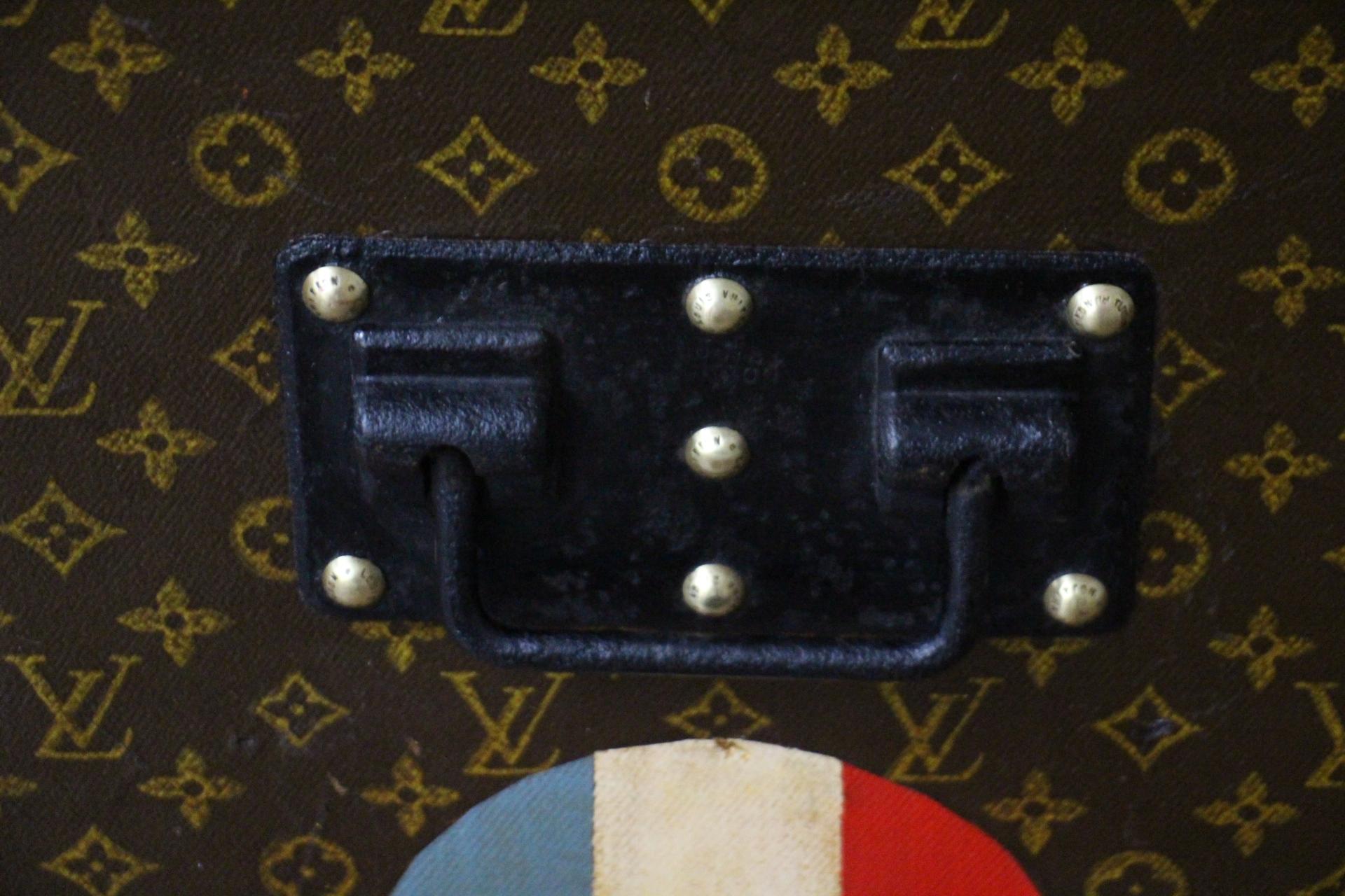 Louis Vuitton Trunk in Monogram Canvas, Vuitton Steamer Trunk 80 cm In Good Condition For Sale In Saint-Ouen, FR