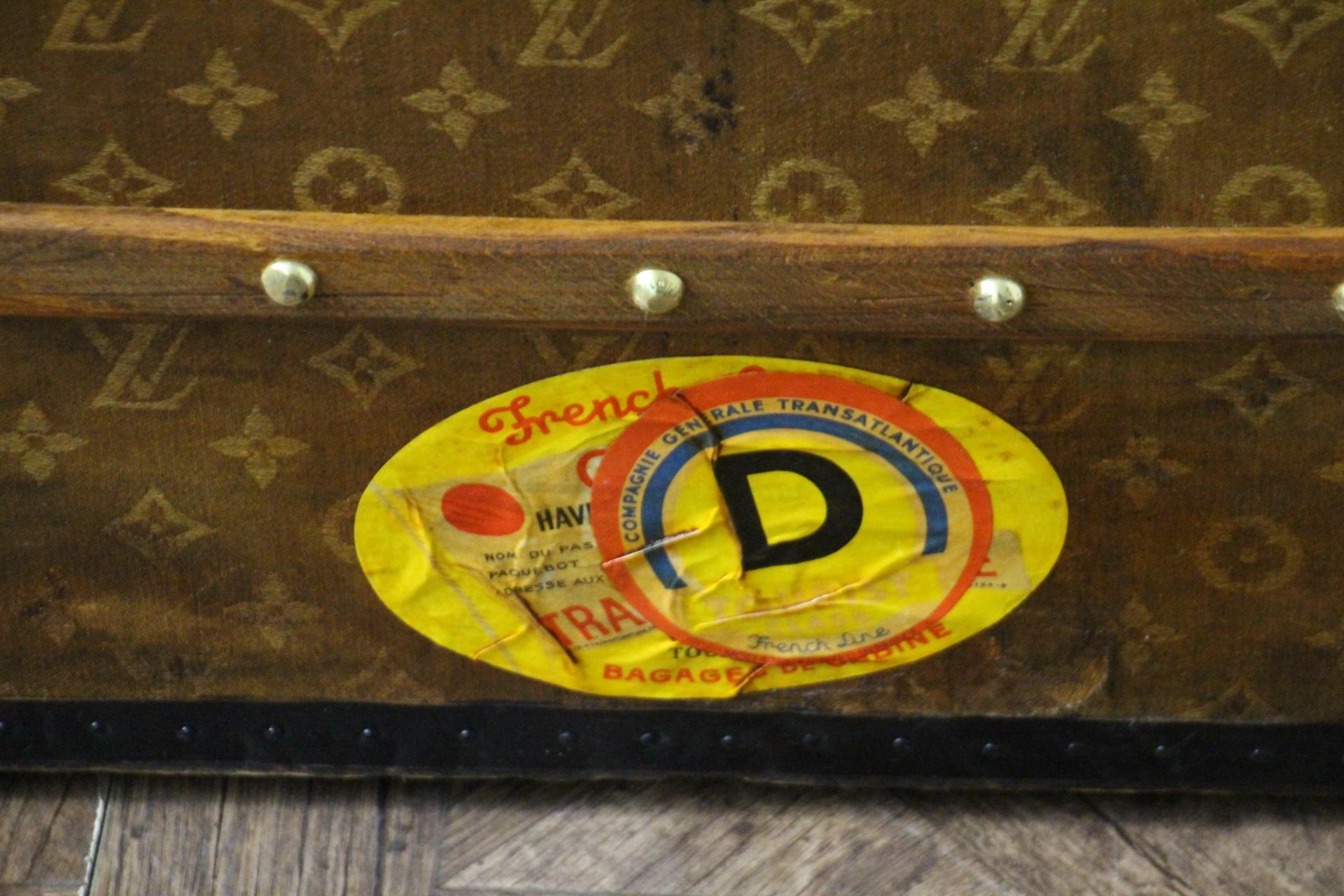 Baúl Louis Vuitton de lona tejida, 75 cm Baúl vaporizador Louis Vuitton Latón en venta