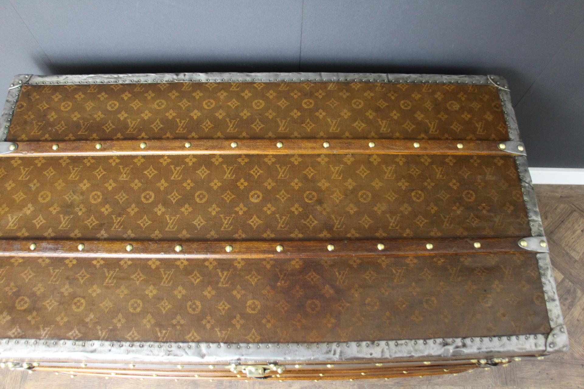 Louis Vuitton-Truhe aus gewebtem Segeltuch, Louis Vuitton-Dampfer-Truhe, 100 cm 6