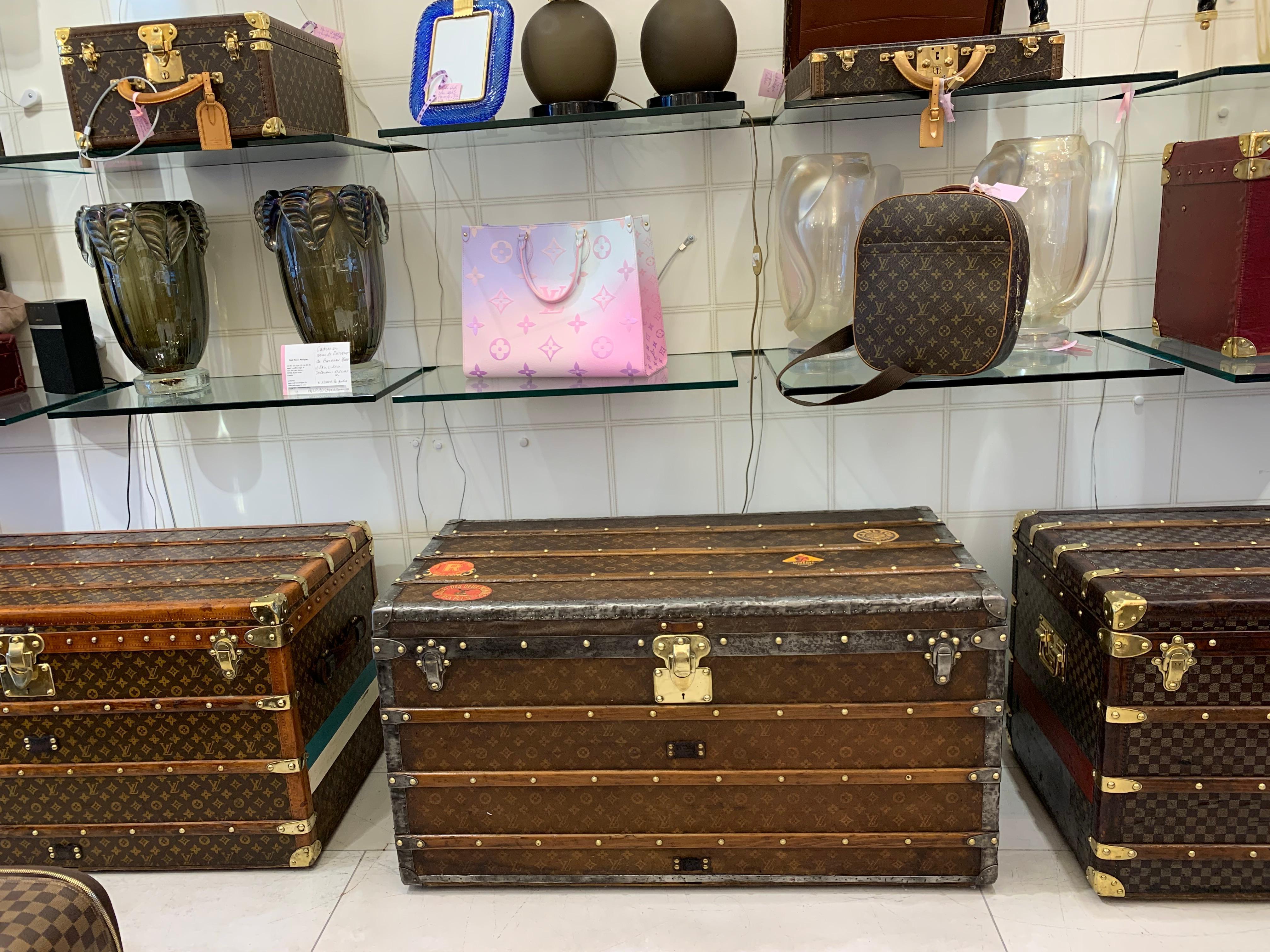 Louis Vuitton Trunk in Woven Canvas, Louis Vuitton 110 cm Steamer Trunk 14