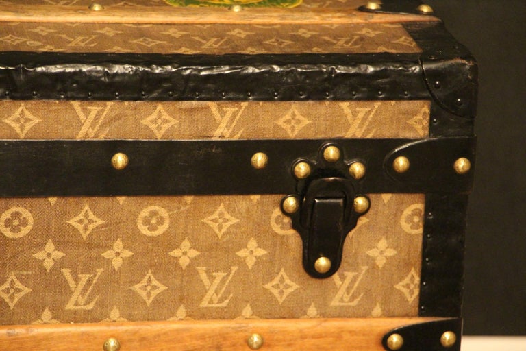 Late 19th Century Louis Vuitton Trunk in Woven Canvas, Louis Vuitton Steamer Trunk For Sale