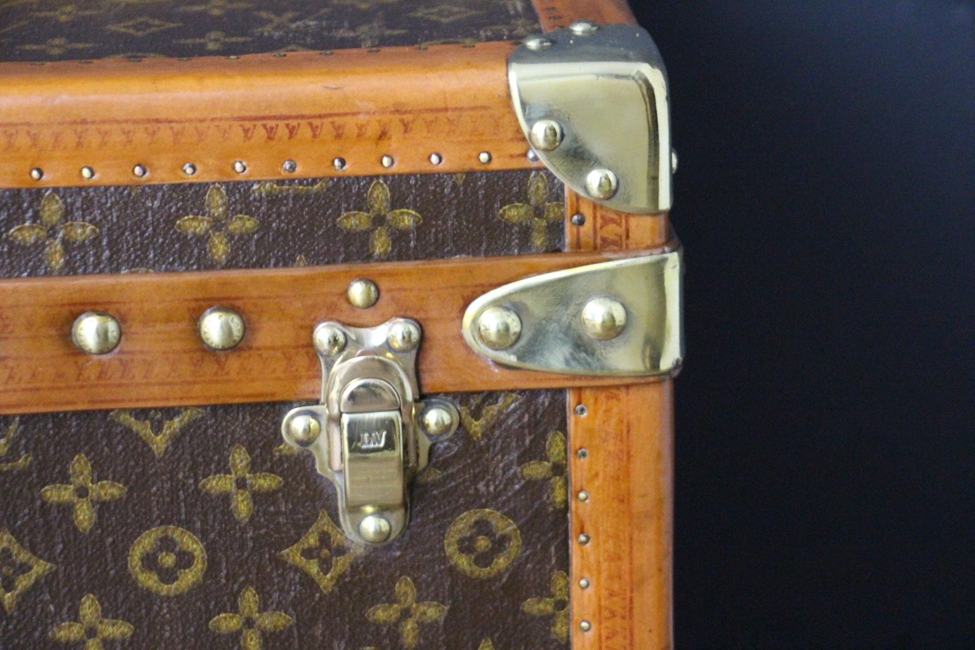 Brass Louis Vuitton Trunk, Louis Vuitton Steamer Trunk, Louis Vuitton Hat Trunk