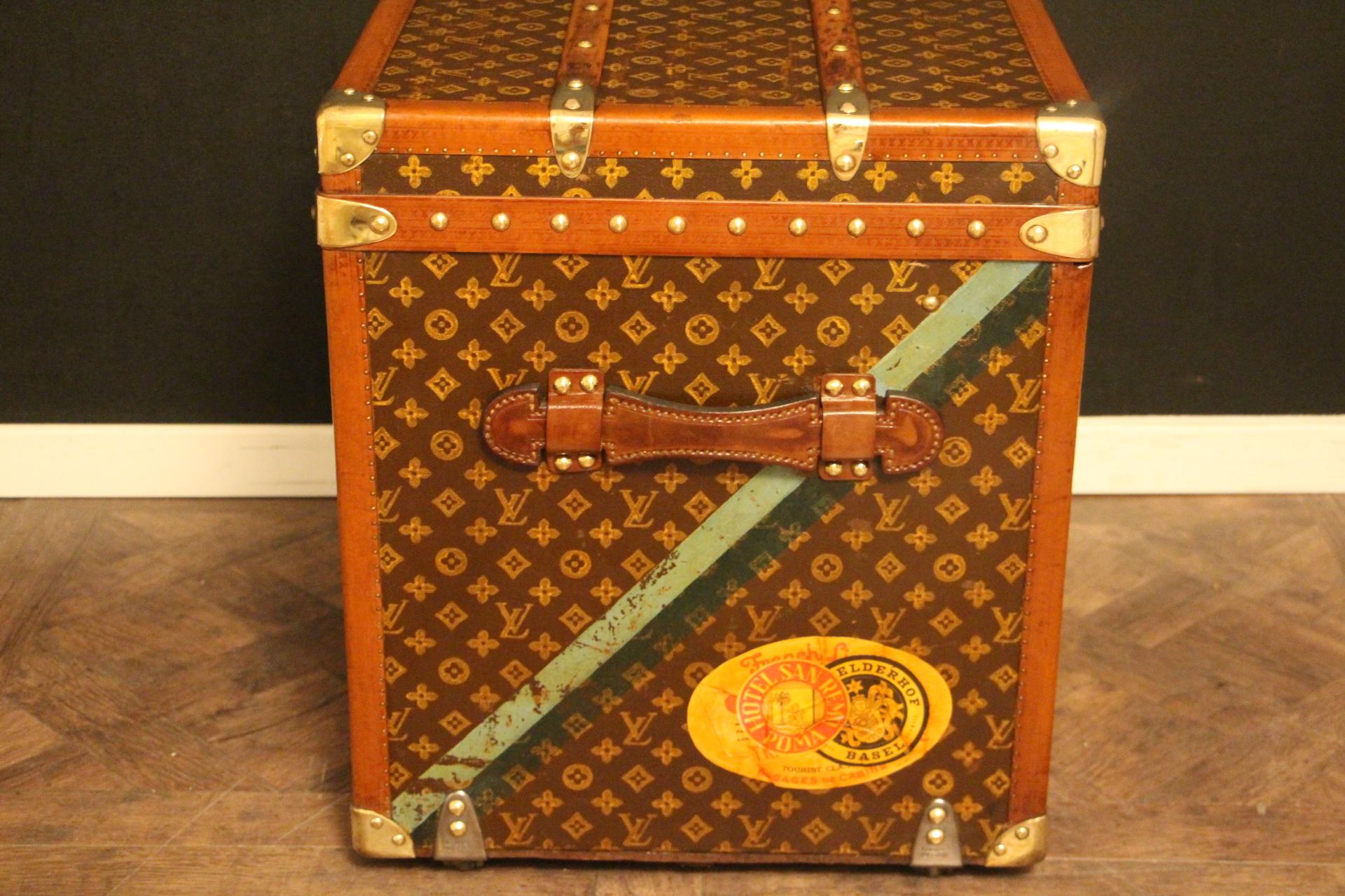 Brass Louis Vuitton Trunk, Louis Vuitton Steamer Trunk, Louis Vuitton Hat Trunk