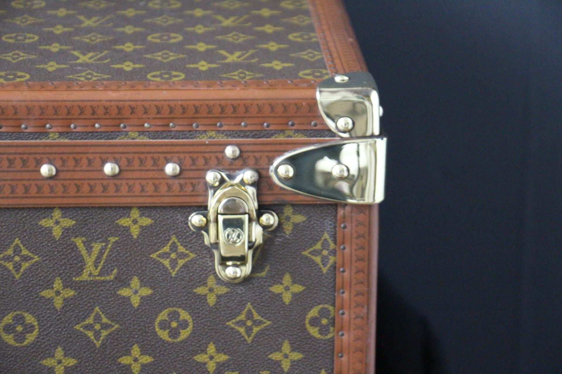 Brass Louis Vuitton Trunk, Louis Vuitton Suitcase, Vuitton Steamer Trunk, Alzer 70 For Sale