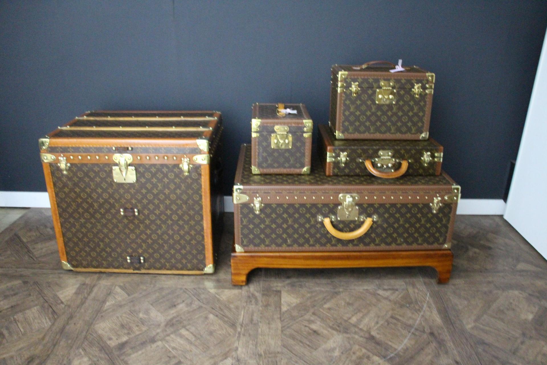 Malle Louis Vuitton, valise Louis Vuitton, malle à vapeur Louis Vuitton, Alzer 80 en vente 12