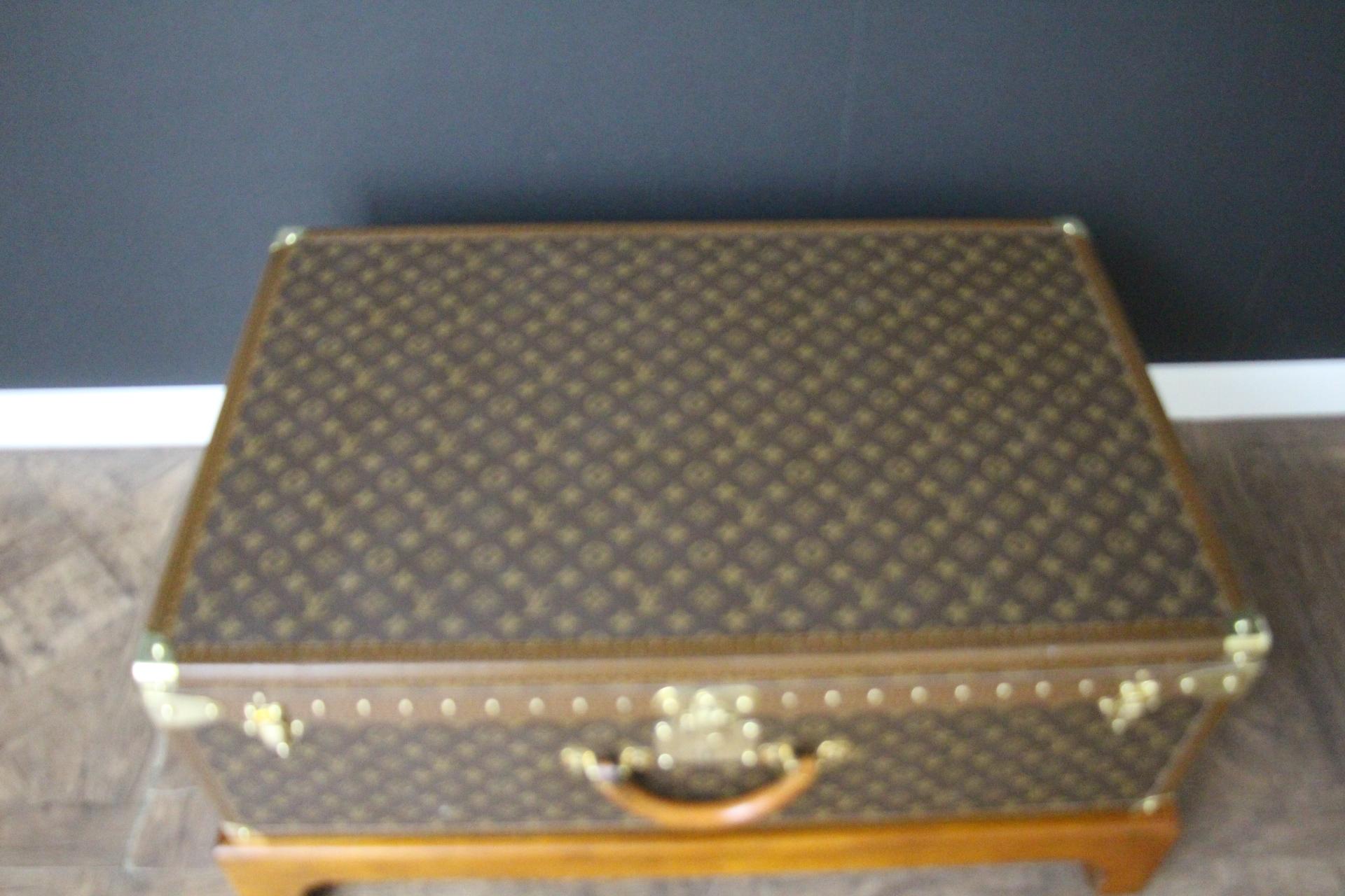 French Louis Vuitton Trunk, Louis Vuitton Suitcase, Vuitton Steamer Trunk, Alzer 80 For Sale