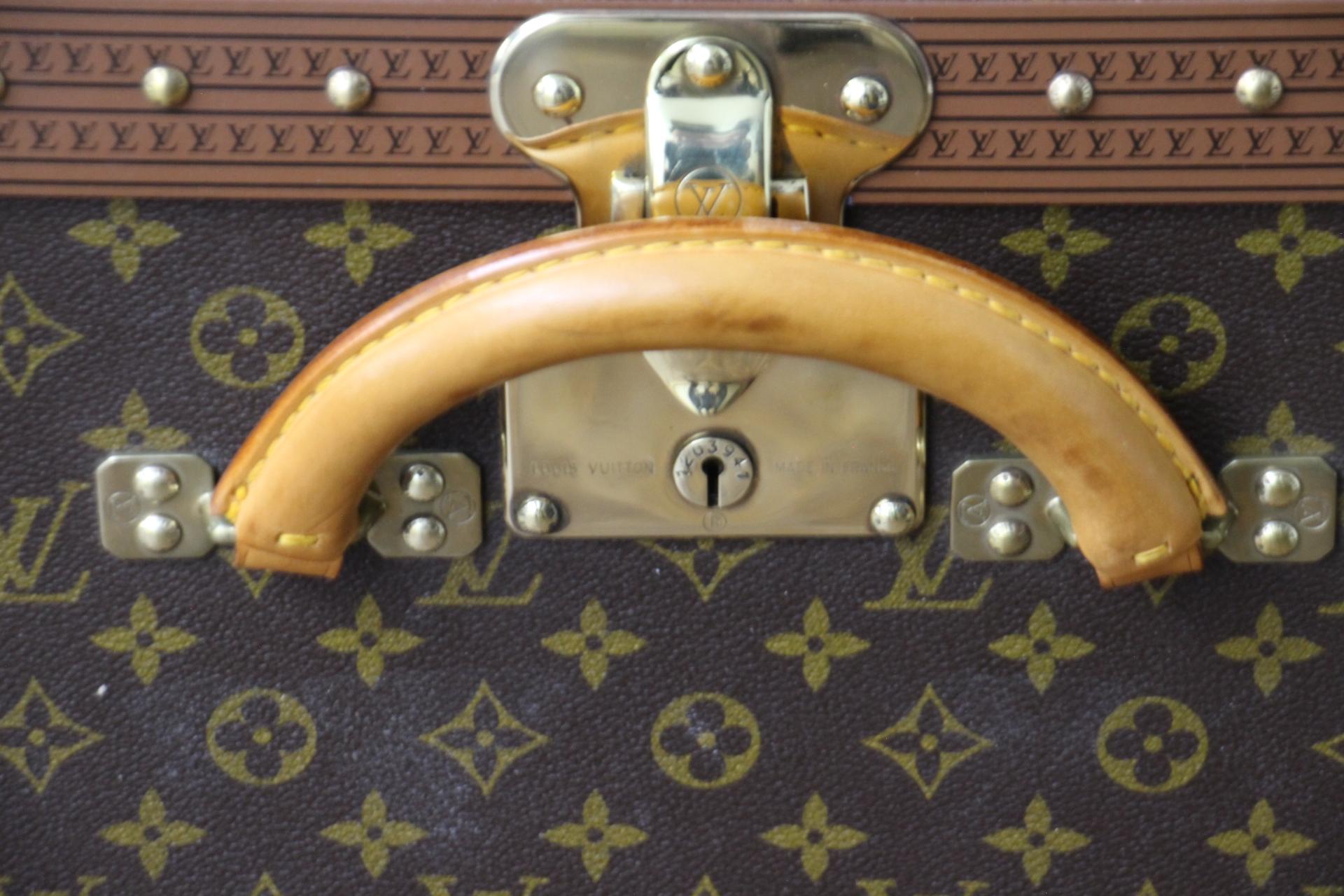 Brass Louis Vuitton Trunk, Louis Vuitton Suitcase, Vuitton Steamer Trunk, Alzer 80 For Sale