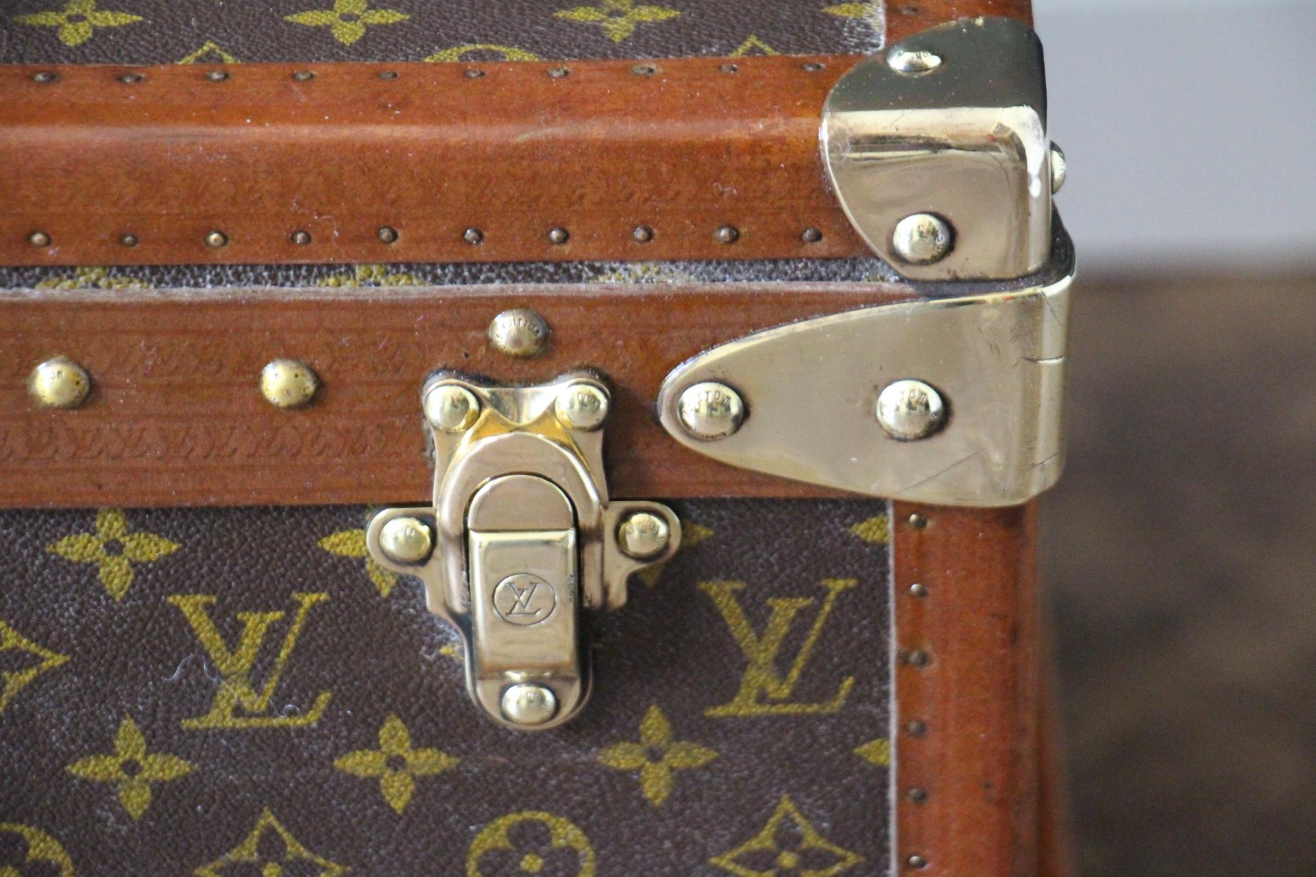 Brass Louis Vuitton Trunk, Louis Vuitton Suitcase, Vuitton Steamer Trunk, Alzer 80 For Sale