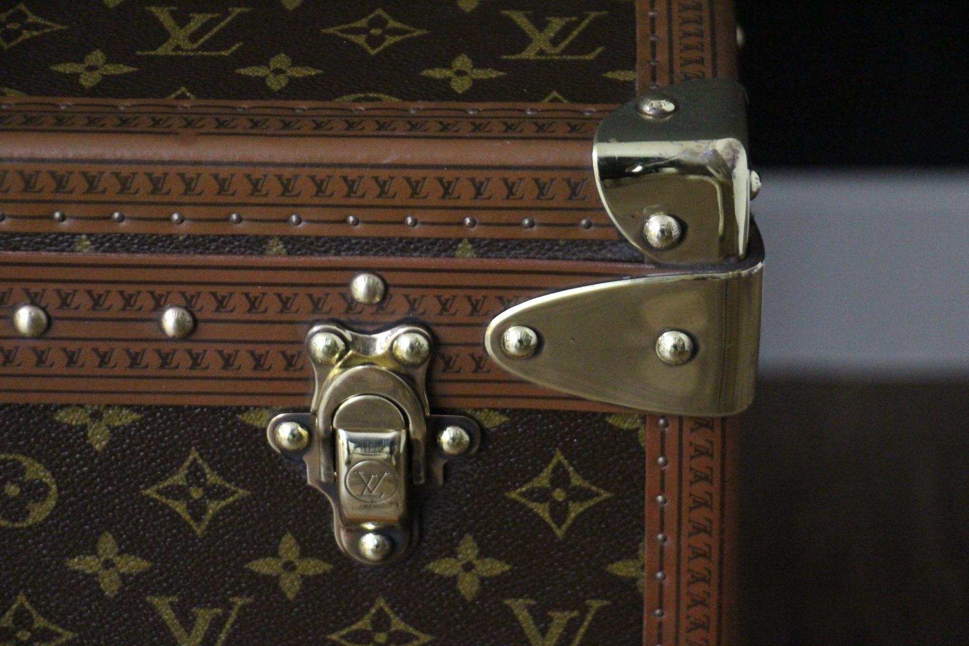 Brass Louis Vuitton Trunk, Louis Vuitton Suitcase, Vuitton Steamer Trunk, Alzer 80