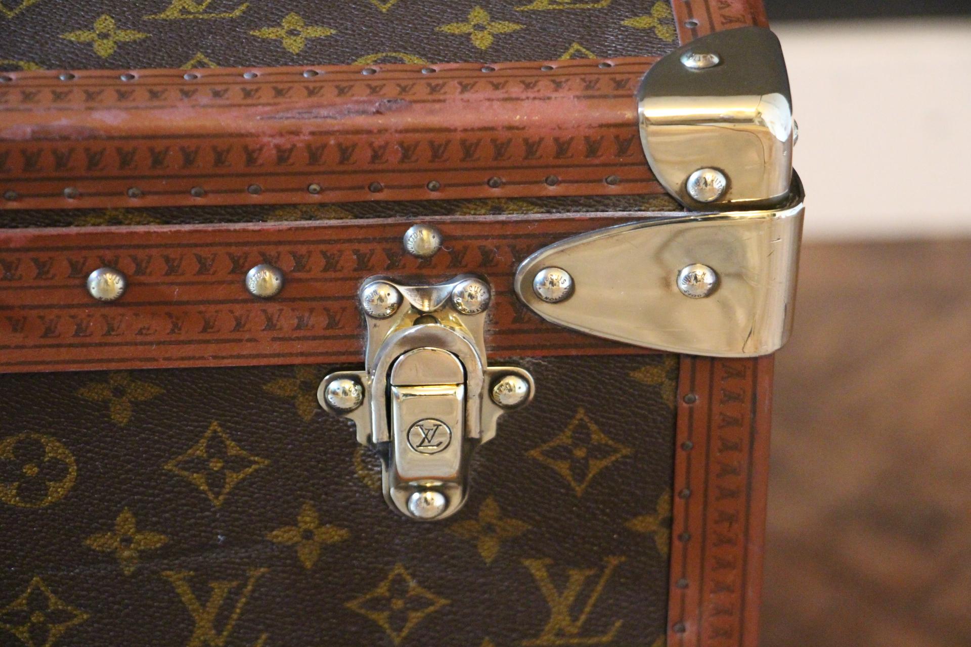 Brass Louis Vuitton Trunk, Louis Vuitton Suitcase, Vuitton Steamer Trunk, Alzer 80