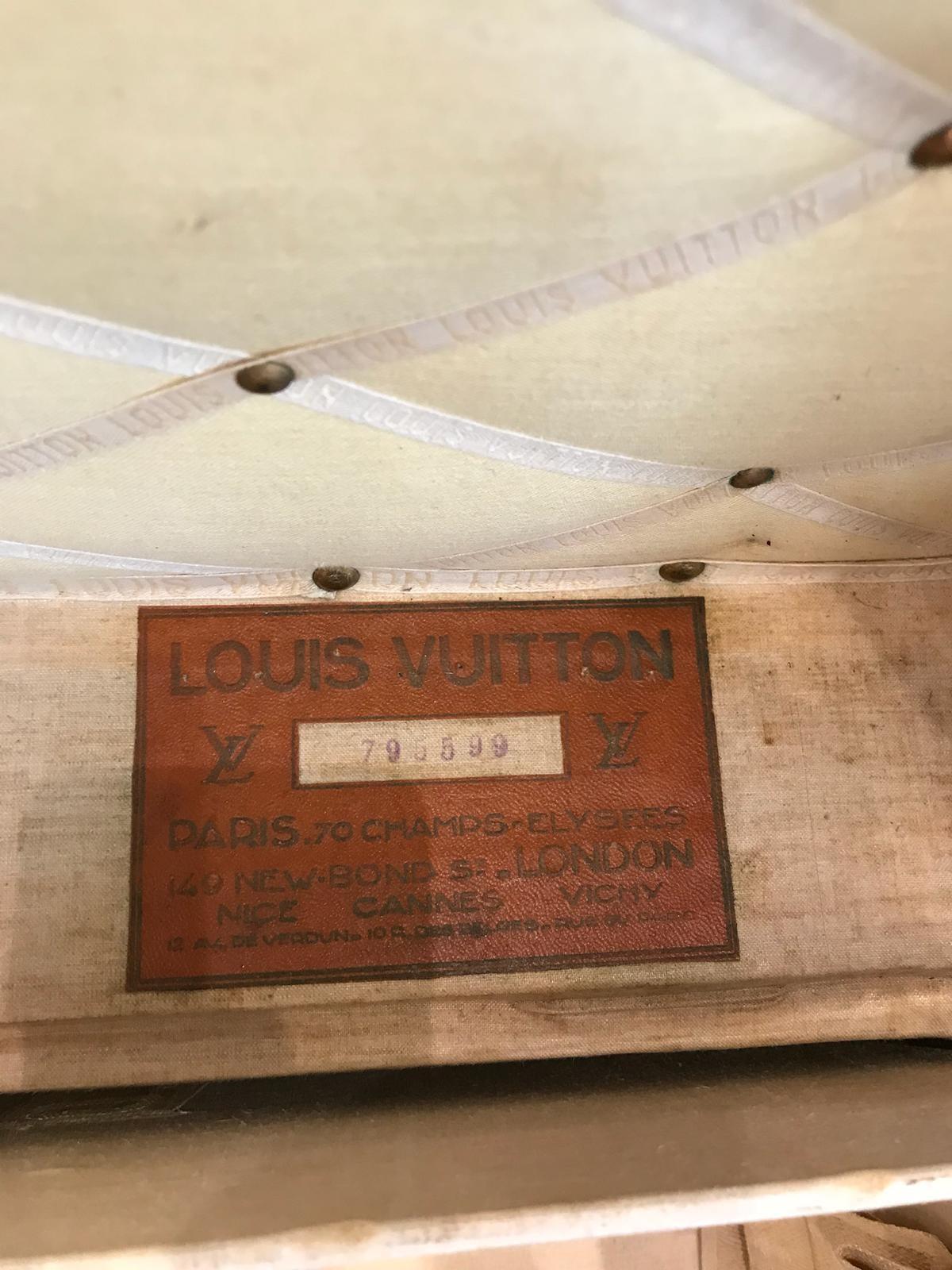 Wood Louis Vuitton trunk, LV, Made in France, 1930s
