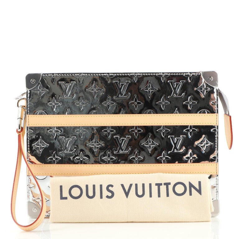 Louis Vuitton Silver Monogram Mirror Handle Trunk w/ Strap