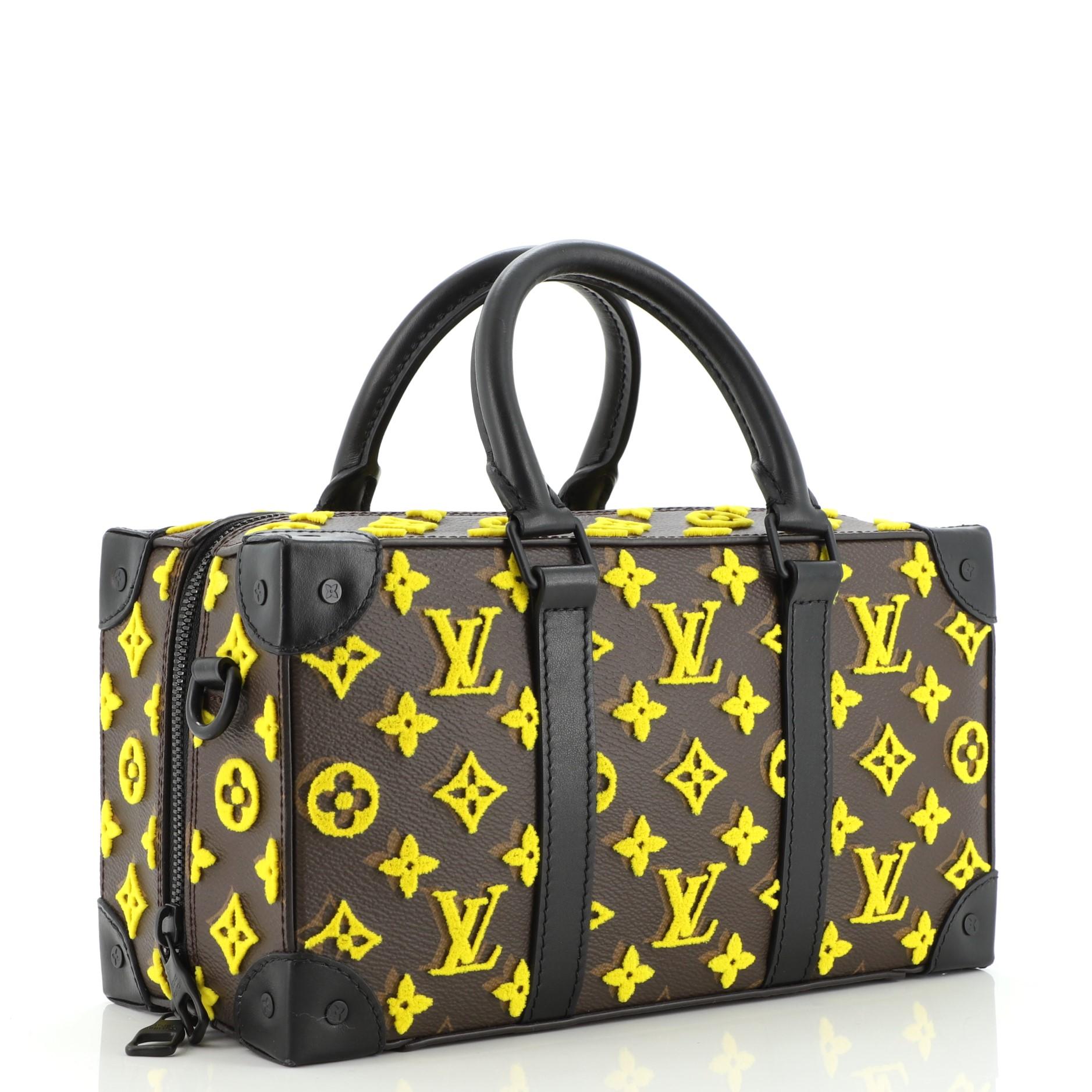 Black Louis Vuitton Trunk Speedy Bag Monogram Tuffetage Canvas
