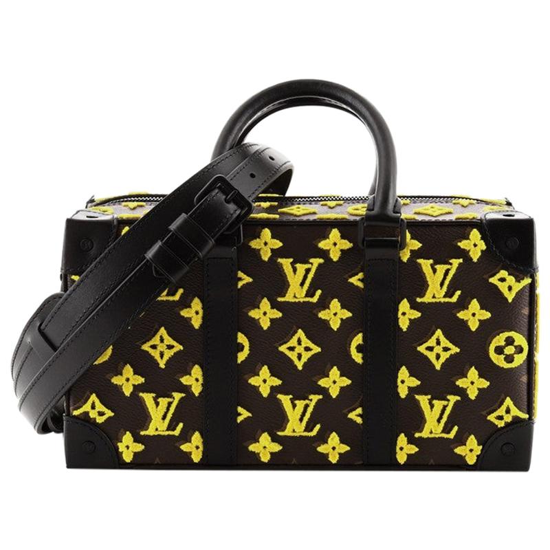 Louis Vuitton Brown and Yellow Monogram Coated Canvas Tuffetage Trunk Black Hardware, 2020 (Very Good), Brown/Yellow Womens Handbag