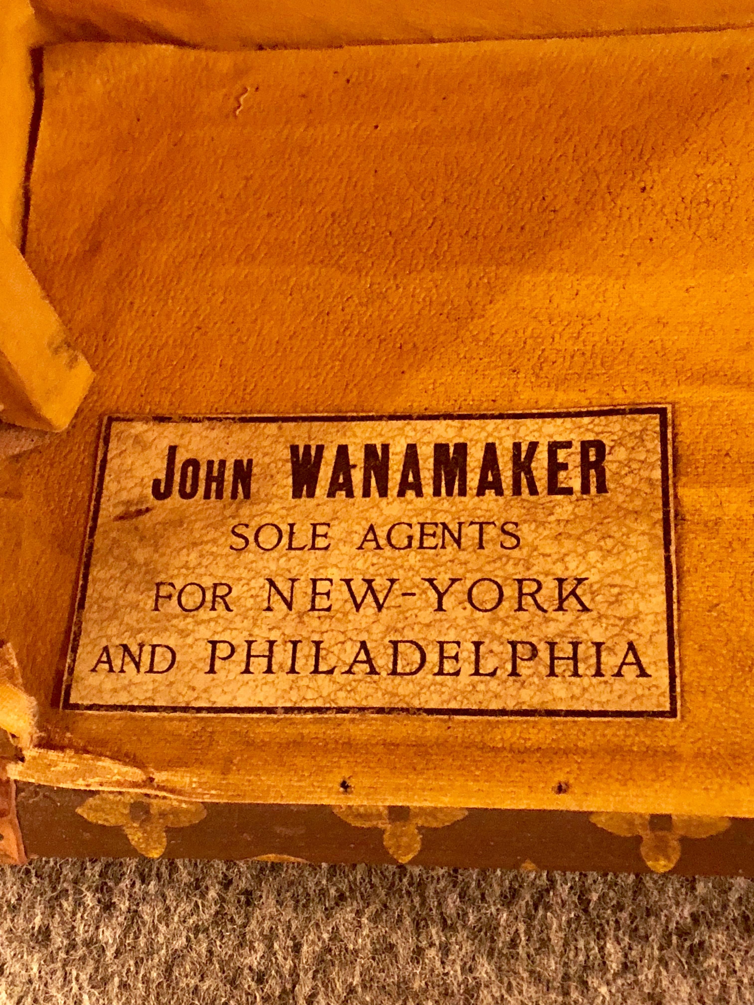 Louis Vuitton Trunk Steamer Wardrobe Trunk Interior Fitted John Wanamaker Label 5