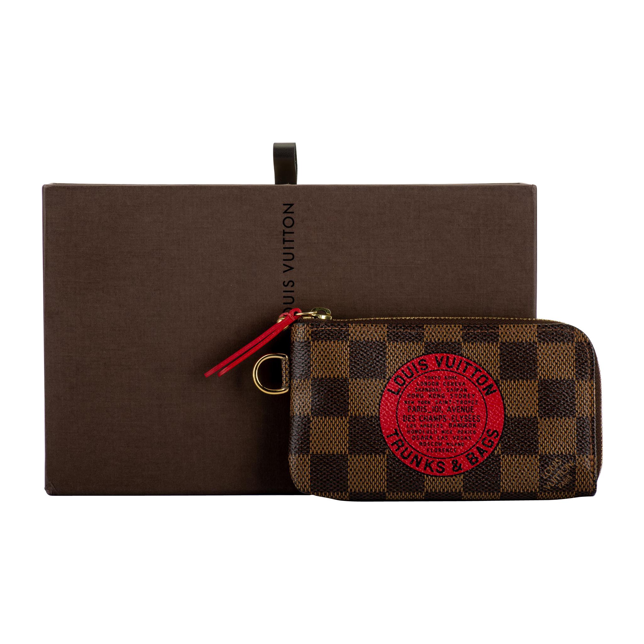  Louis Vuitton Trunks Damier Keychain Pouchette with Box