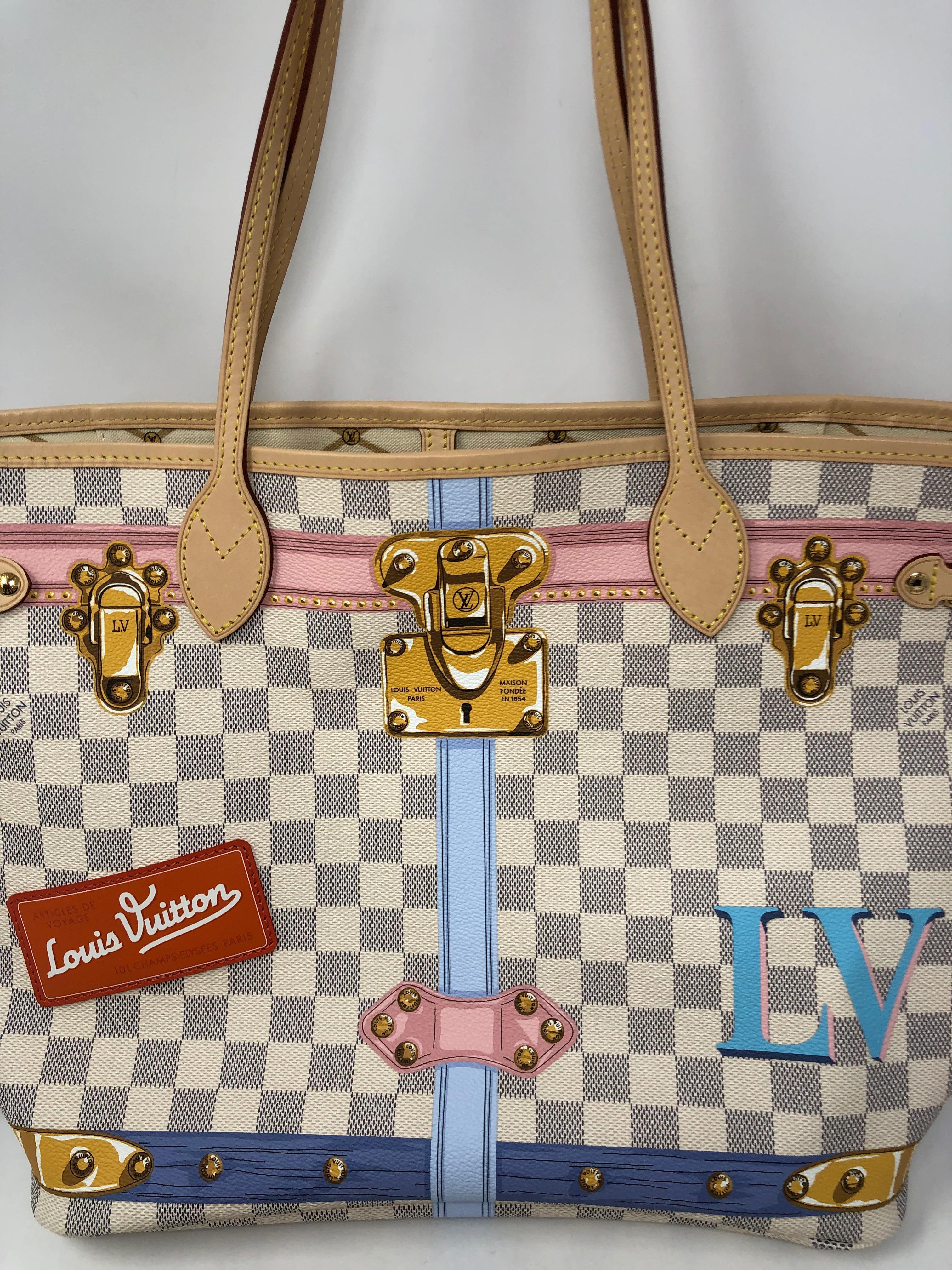 Louis Vuitton Trunks Collection Neverfull MM Damier Azure. Brand New Never Used. Neverfull MM size with pouch included. Collector's piece. Limited and sold out. Guaranteed authentic. 