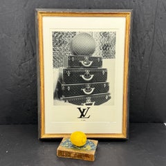 Louis Vuitton Trunks Suitcases Monogram Art Print Framed