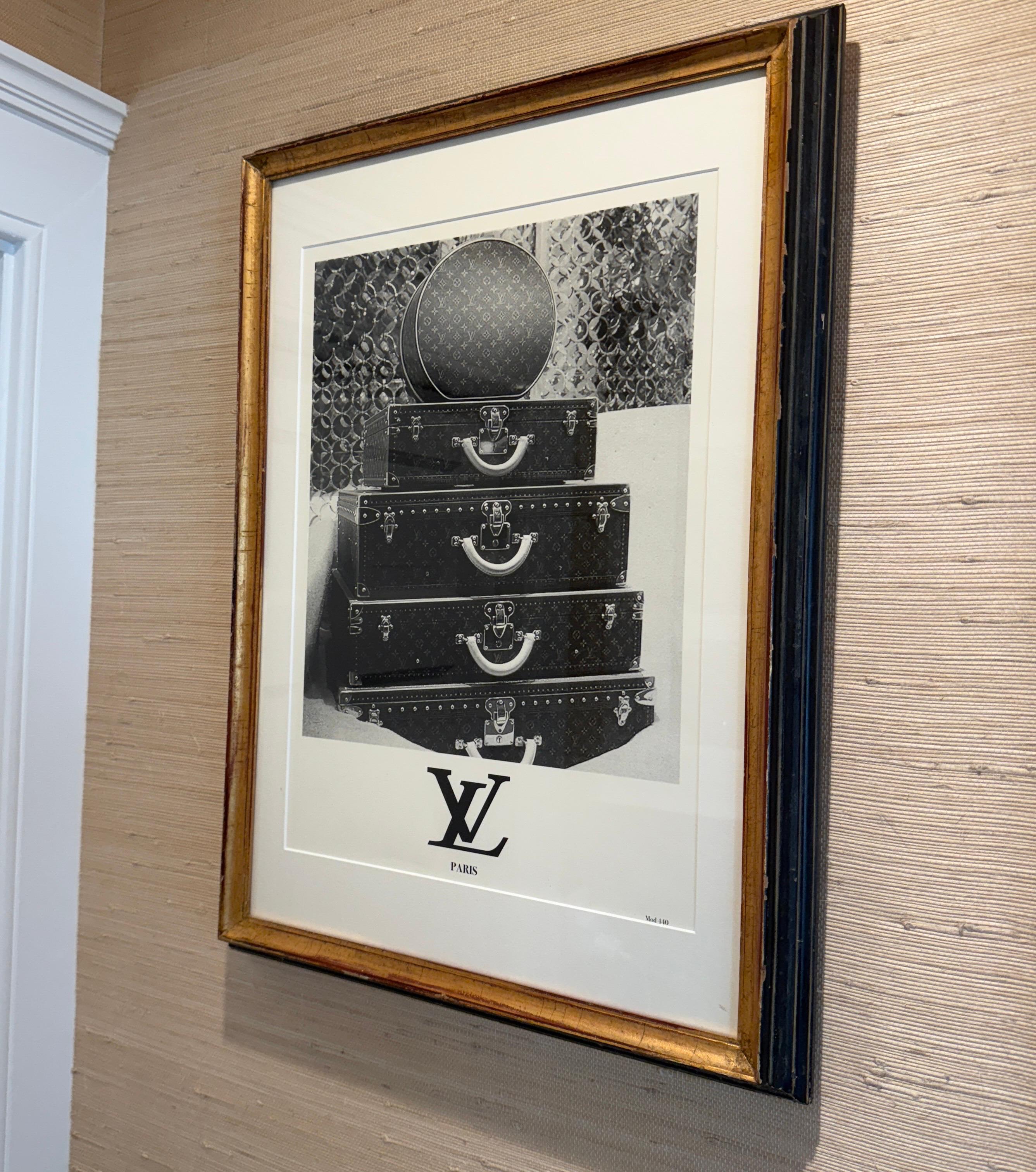 Empire Louis Vuitton Trunks Suitcases Monogram Art Print Framed For Sale